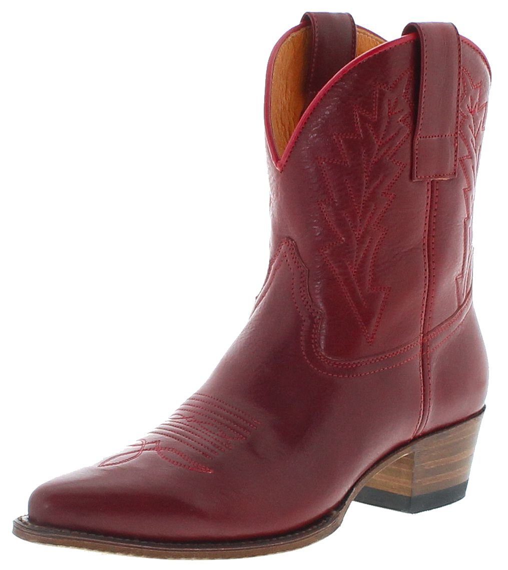 Sendra Boots 16367 Damen Westernstifeletten Rot Stiefelette