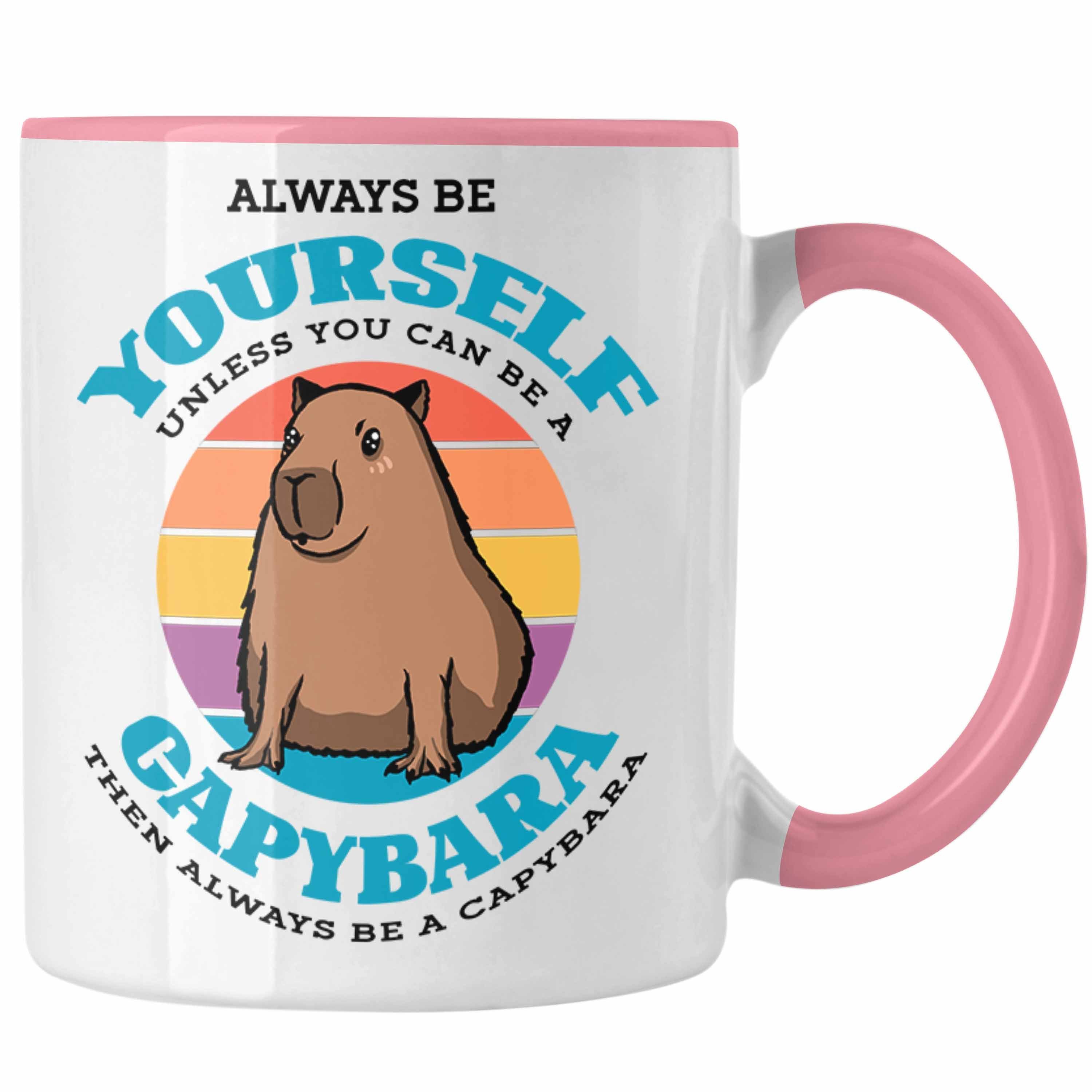 Trendation Tasse Tasse Capybara-Spruch Geschenk für Capybara Liebhaber Geschenkidee Rosa