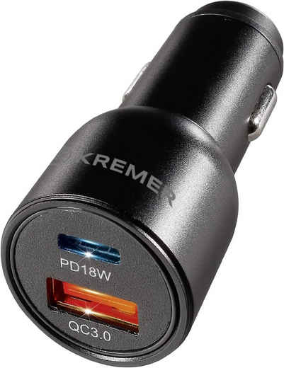 Kremer 18W Quick Charge KFZ-Schnellladegerät QuickCharge 12V fürs Auto Schnelllade-Gerät