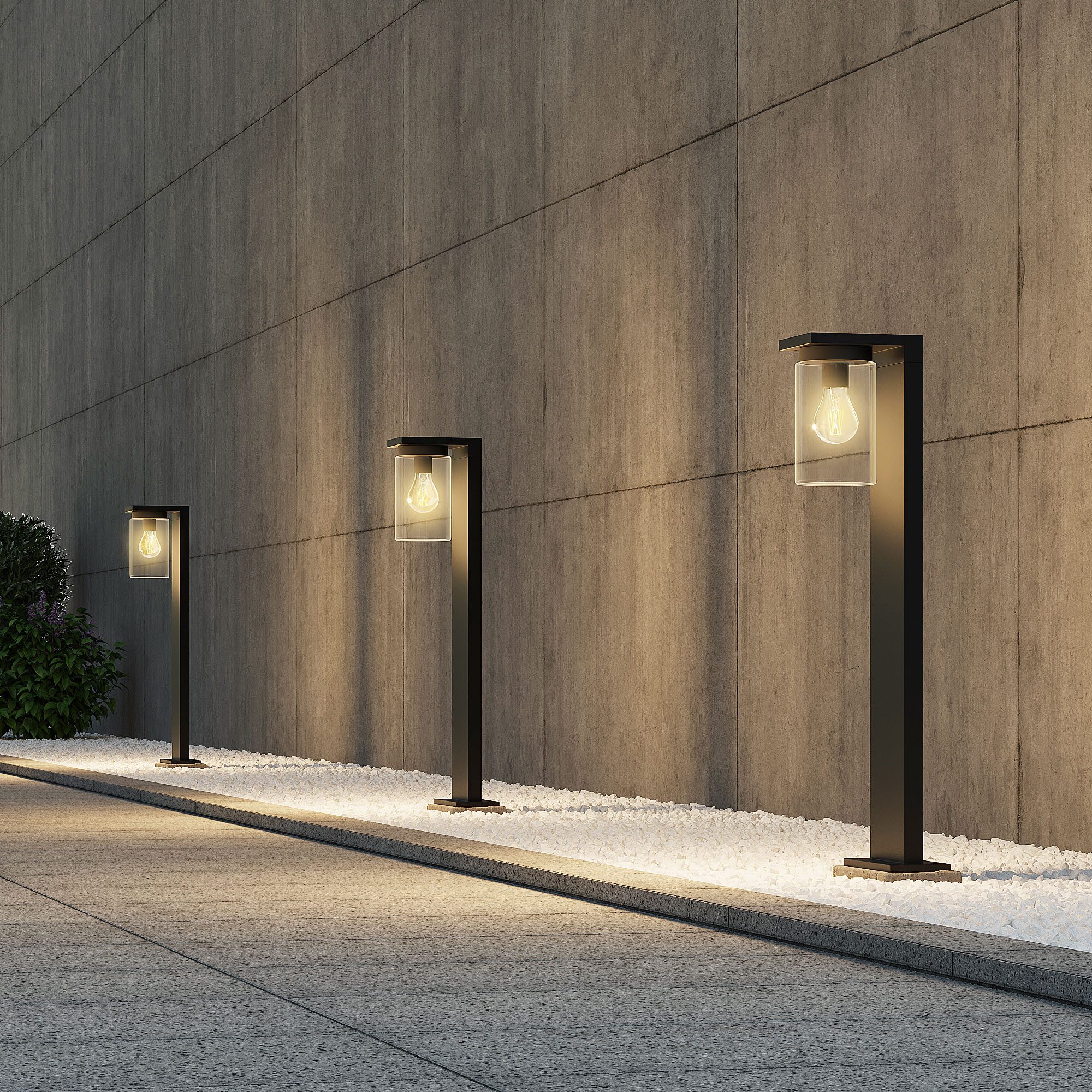 TRIO Leuchten Außen-Stehlampe ARDILA, Stehleuchte Outdoor Garten Terrasse, exkl 1xE27 max 40W, Tageslichtsensor, Leuchtmittel wechselbar, warmweiß - kaltweiß, Garten Stehlampe IP44 mit Dämmerungssensor, Pollerleuchte Höhe 65cm