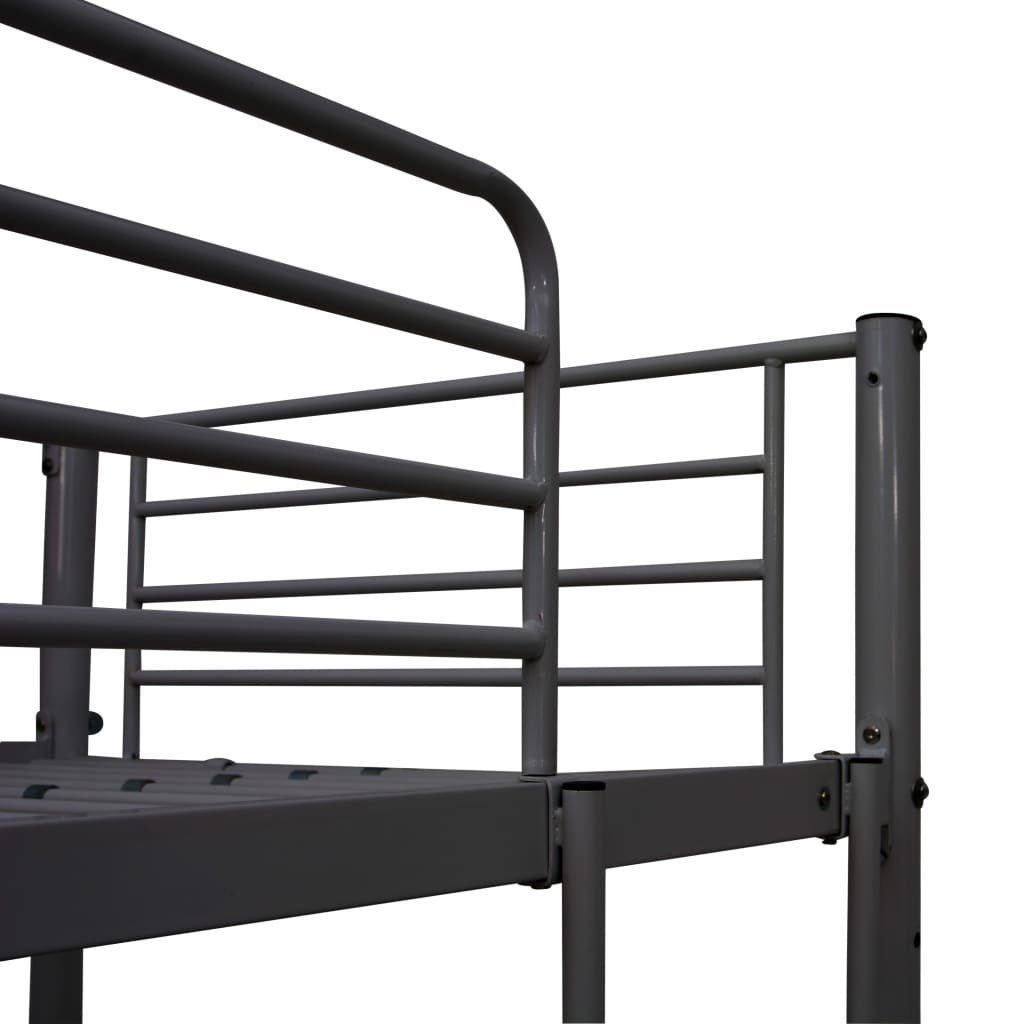 vidaXL Bett Etagenbett mit Tischrahmen cm 90x200 Metall Grau