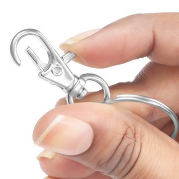 Belle Vous Rundstahlkette Metall Schlüsselringe mit Karabinerhaken - 120 Stück, Metall, Metal Key Rings with Carabiner Hooks - 120 pcs