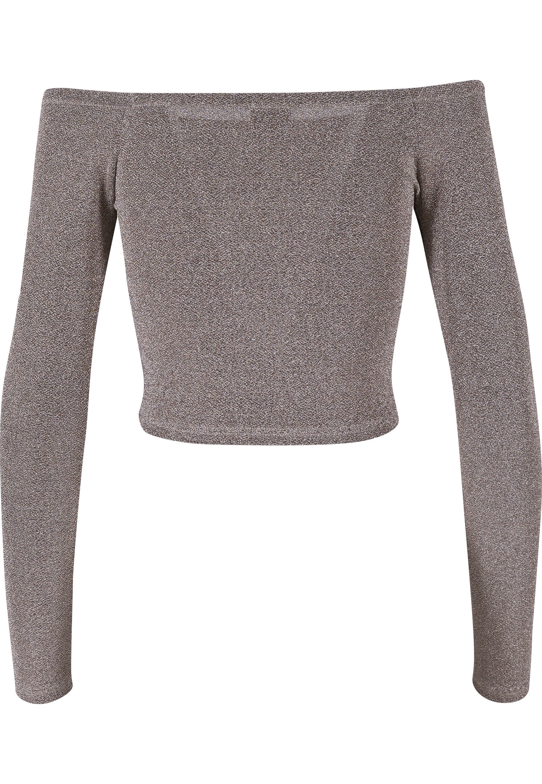 URBAN CLASSICS Longsleeve Urban Classics Damen Ladies Off Shoulder Glitter Longsleeve (1-tlg)