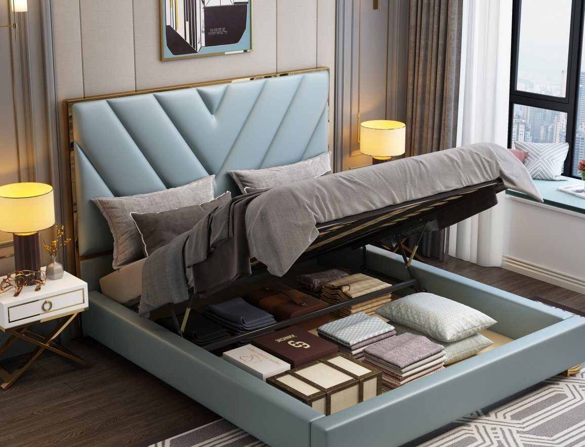 Luxus Hotel Ehe Bett Design Schlaf Metall Betten JVmoebel Bett, Polster Doppel