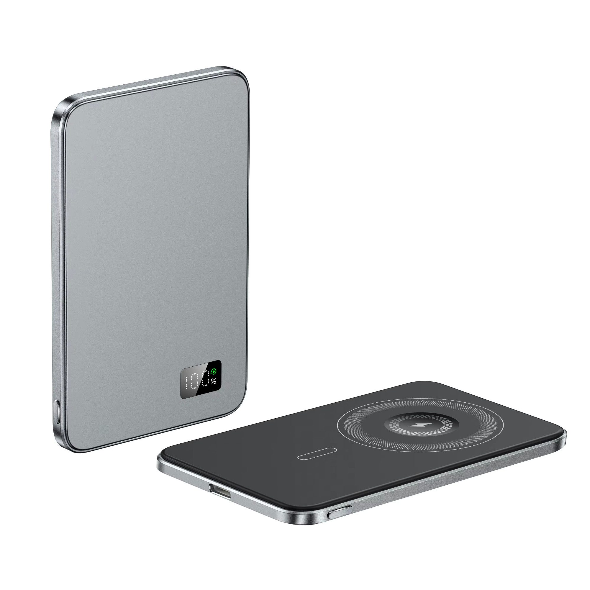 Velmeo Powerbank 5000/10000 mAh - Magnetisch für MagSafe / iPhone Android Powerbank 10000 mAh (1 St), Kabelloses Laden, LED Display, Akkustandanzeige