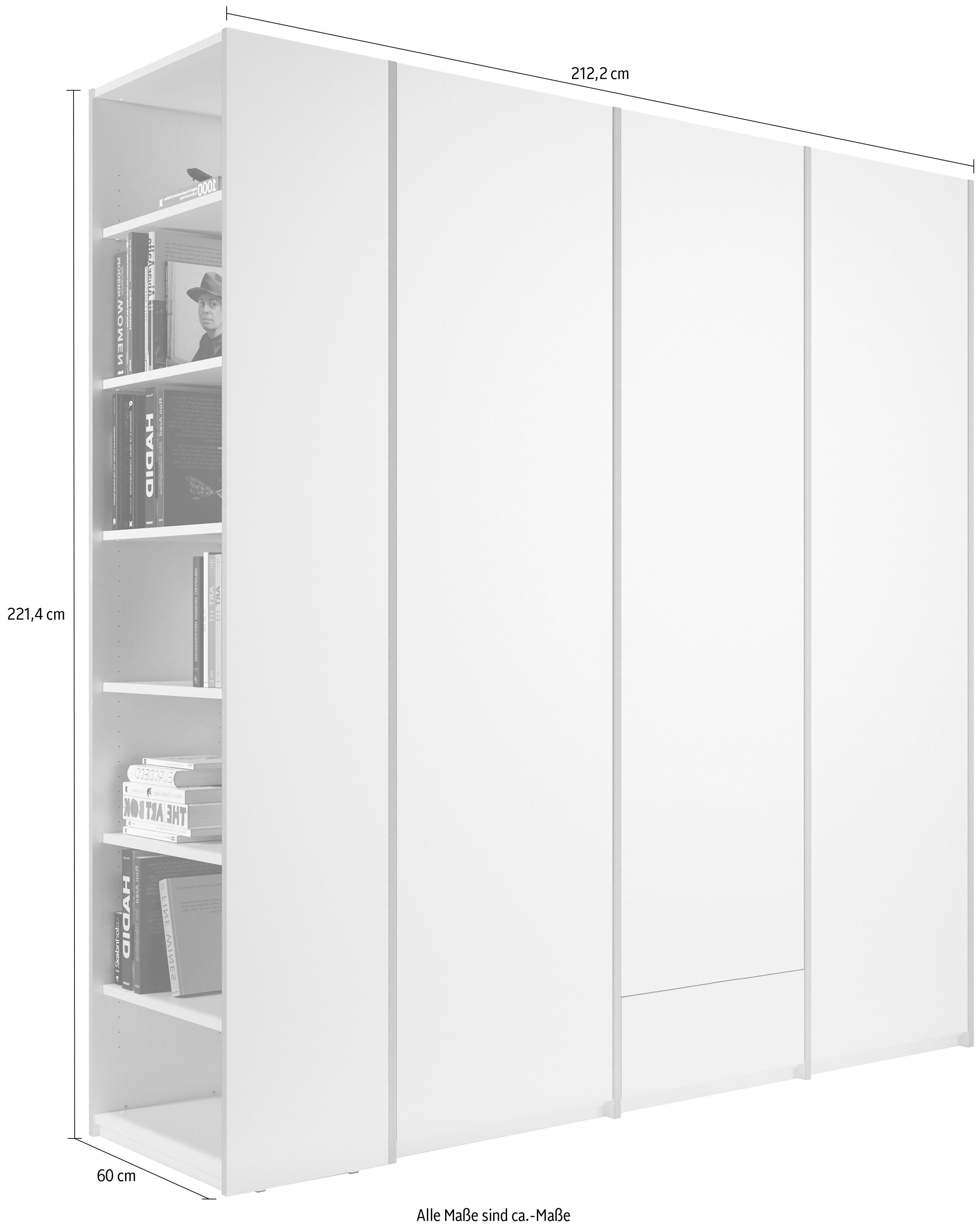 Müller SMALL Variante weiß/birke 3 Plus links | rechts LIVING weiß/birke Kleiderschrank montierbar oder geräumige Schublade, Modular Anbauregal