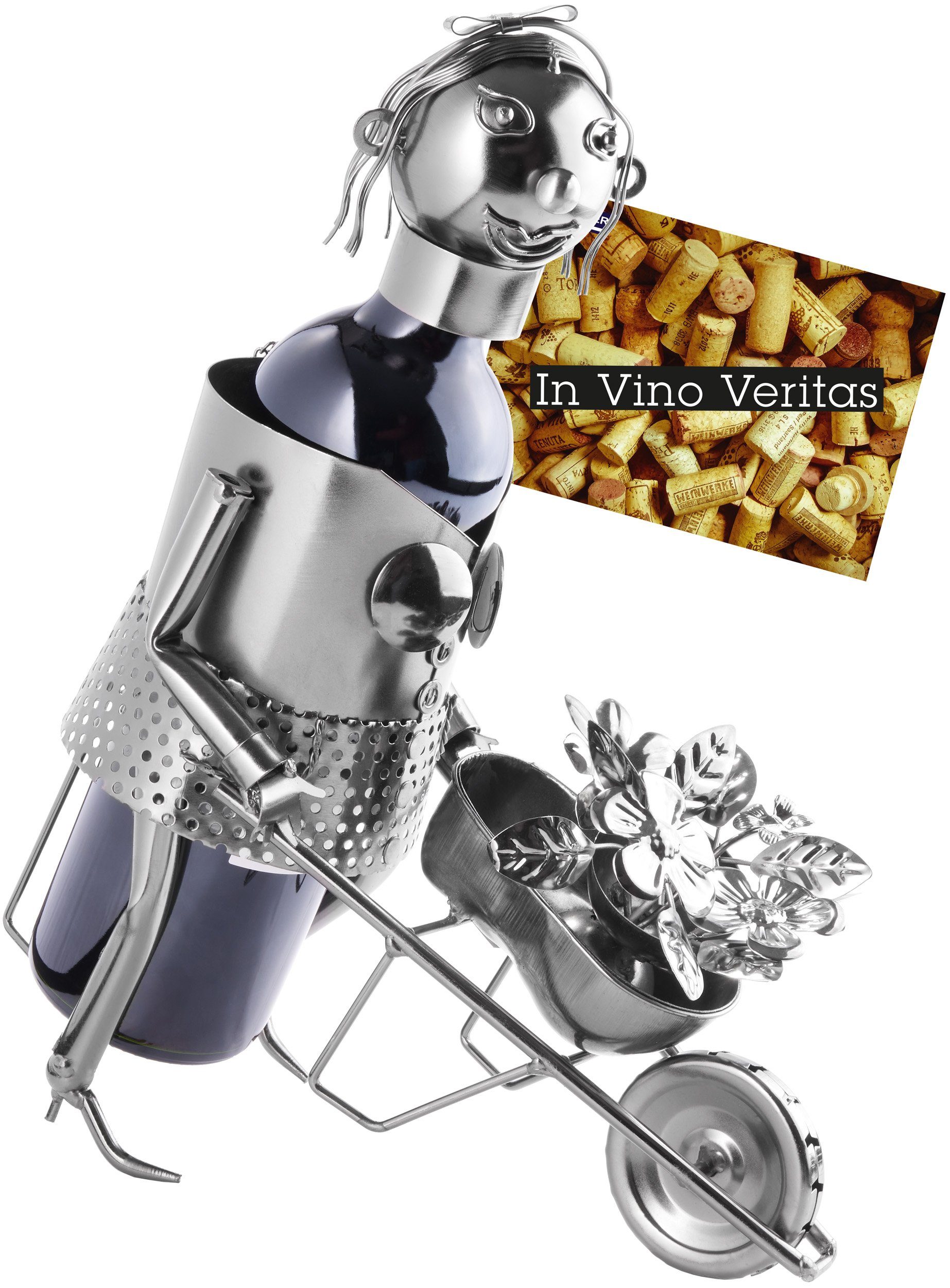 BRUBAKER Weinflaschenhalter Gärtnerin Flaschenhalter, (inklusive Grußkarte) günstig online kaufen