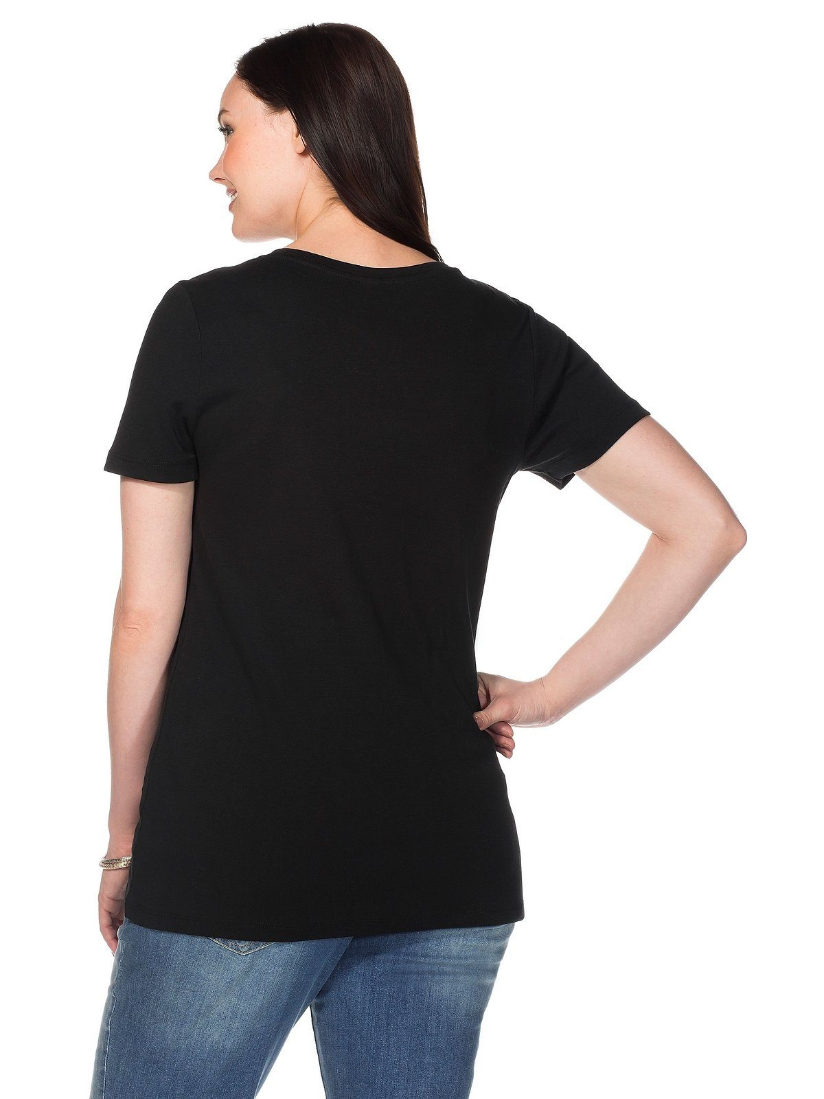 Sheego T-Shirt Große Größen mit V-Ausschnitt