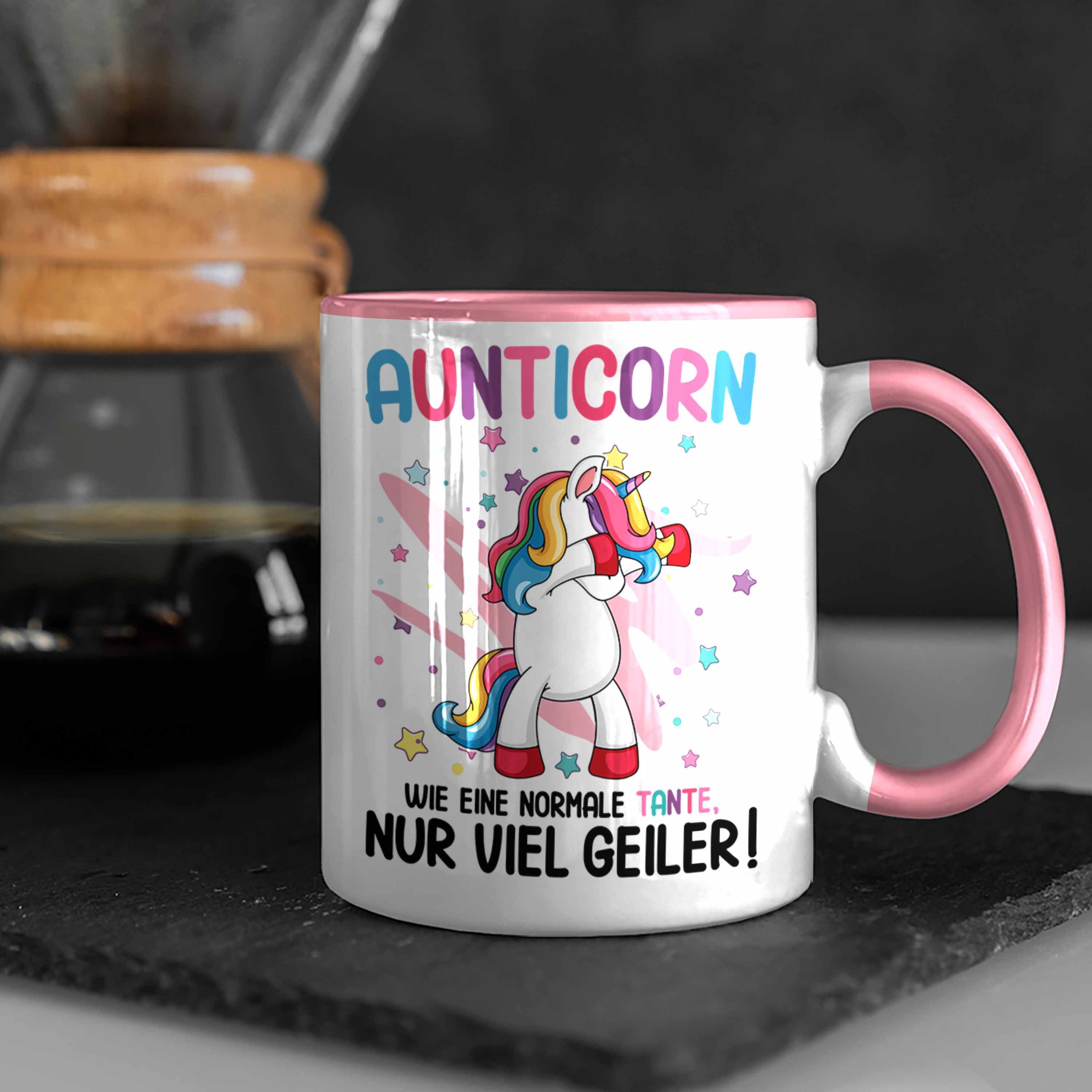 Trendation Tasse Trendation Spruch Tante Lustig Tante Wie Normale Geschenk Beste Einhorn - Geburtstag Aunticorn Rosa Eine