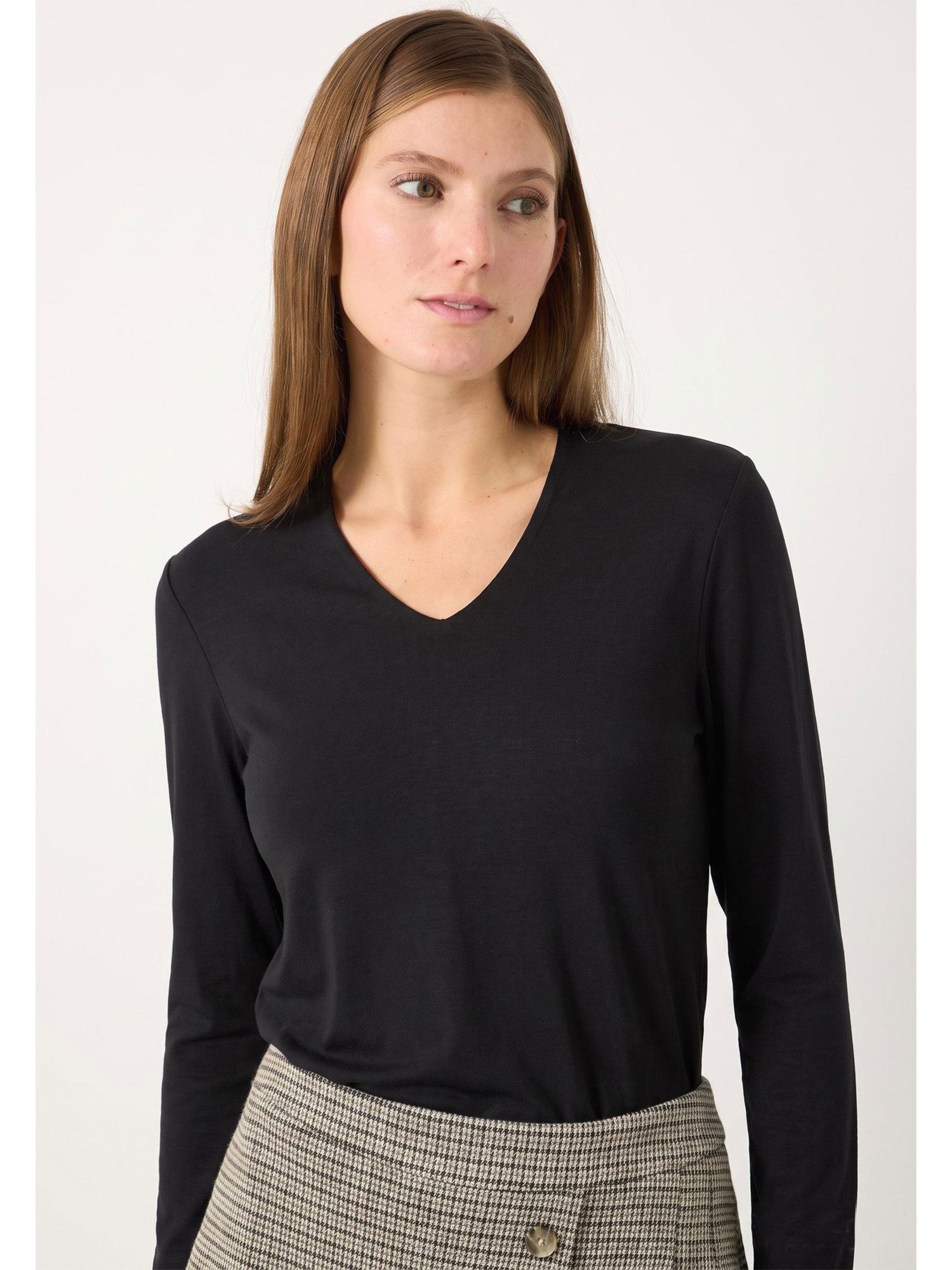 MORE&MORE T-Shirt schmales Basic Longsleeve