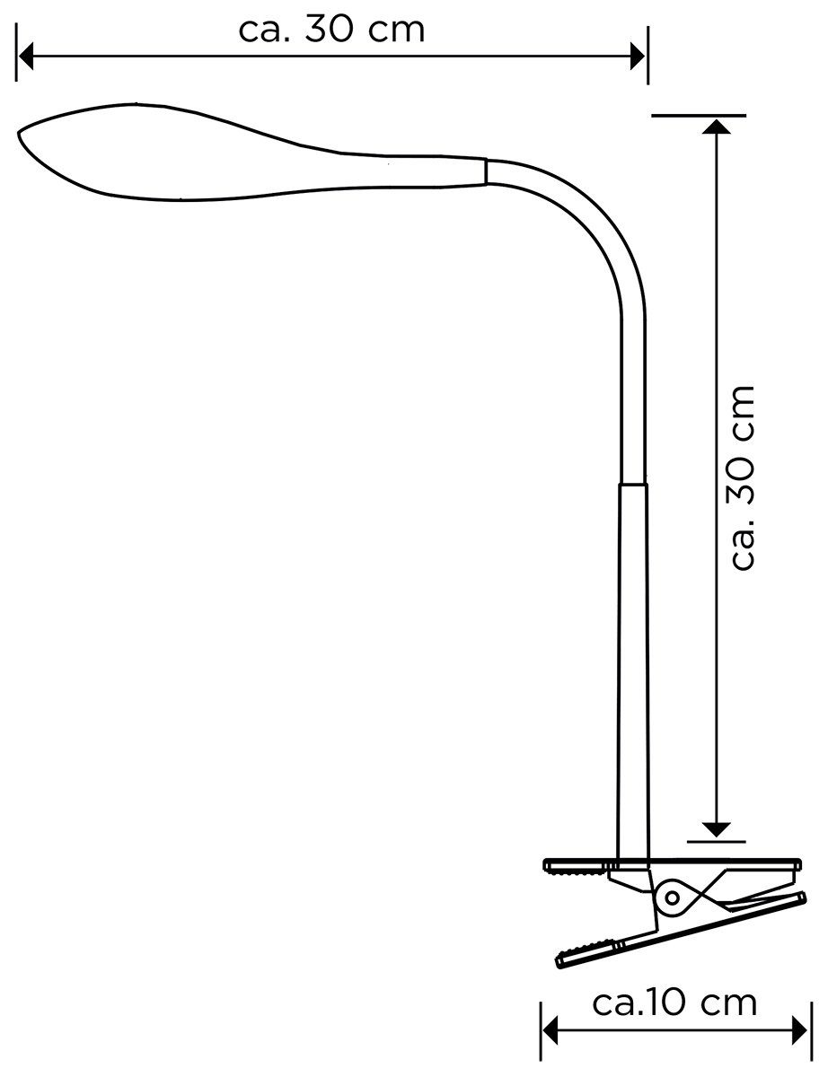 MeLiTec Tischleuchte LED Klemmleuchte Schreibtischlampe mit Klemmfuß flexibel warmweiß T114, LED fest integriert, 3000K Warmweiß – Bild 3 von 3