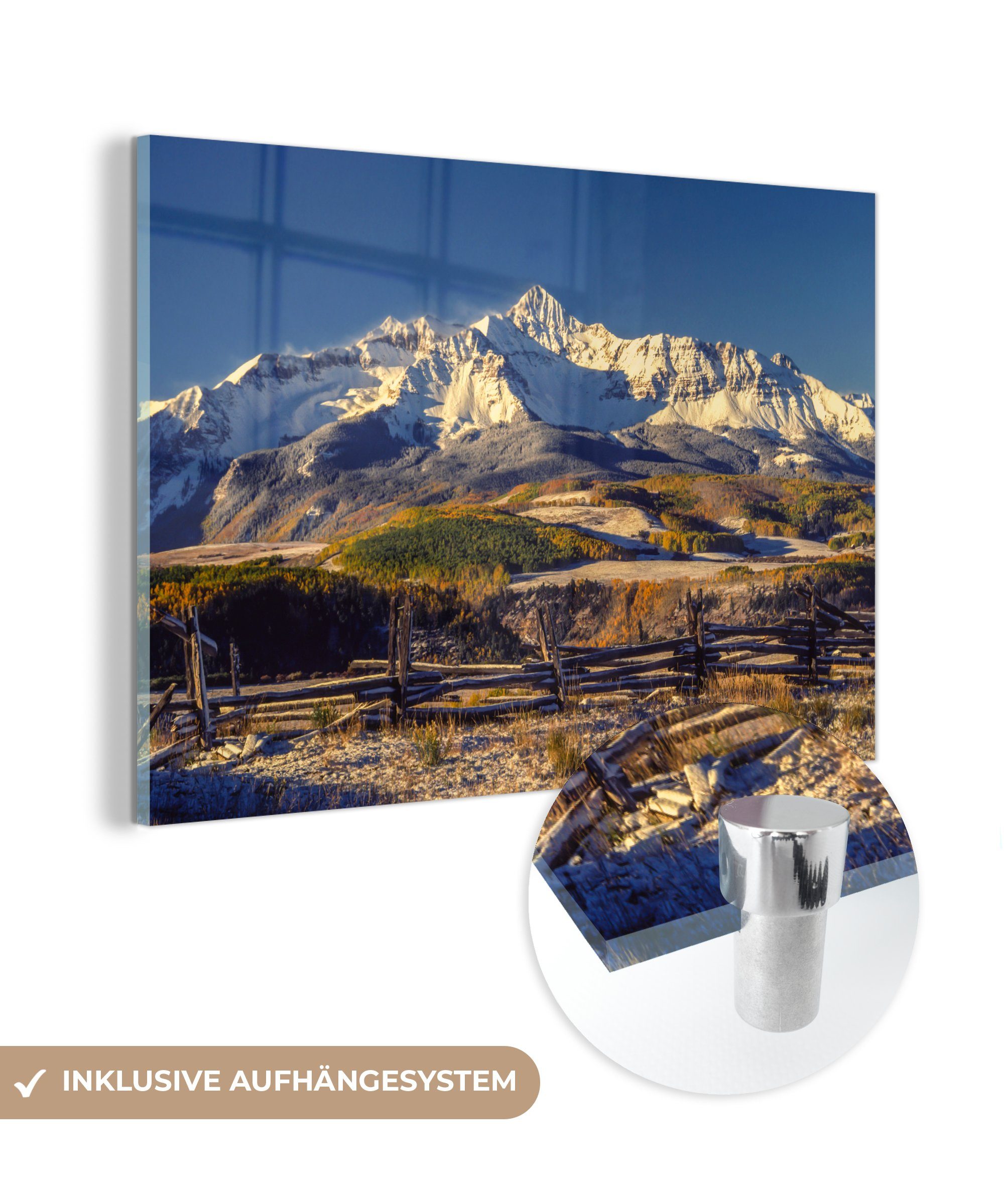 Mount im Wohnzimmer St), Acrylglasbild & nordamerikanische Winter, MuchoWow Wilson (1 Schlafzimmer Der Acrylglasbilder