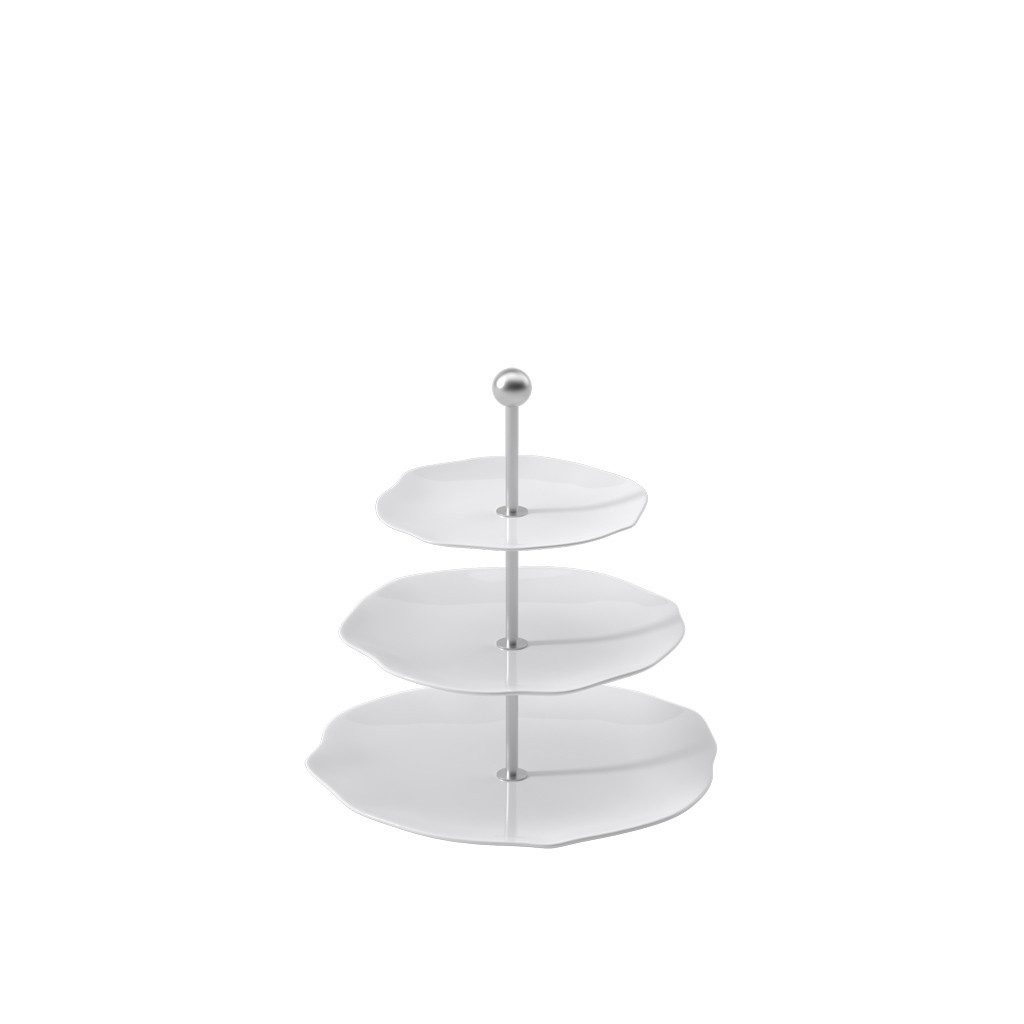 Villeroy & Boch Etagere Pura Etagere 27,5x27,5x27cm, Porzellan, (1-tlg), Premium Bone Porcelain, mikrow.- & spülm.sicher, Made in Germany