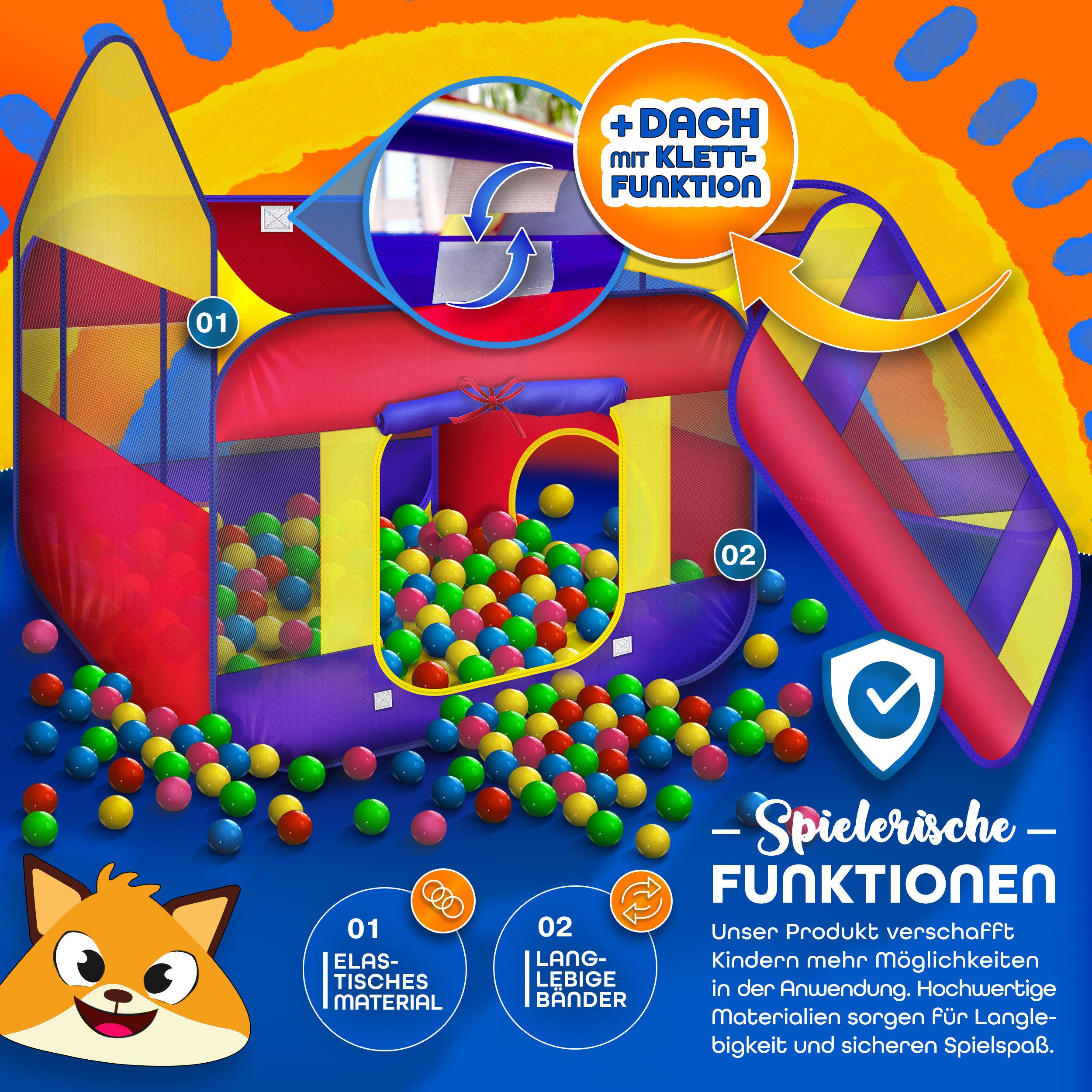 KIDUKU Bällebad KIDUKU® Bällebad Spielzelt mit 300 Bällen + Tasche für drin günstig online kaufen