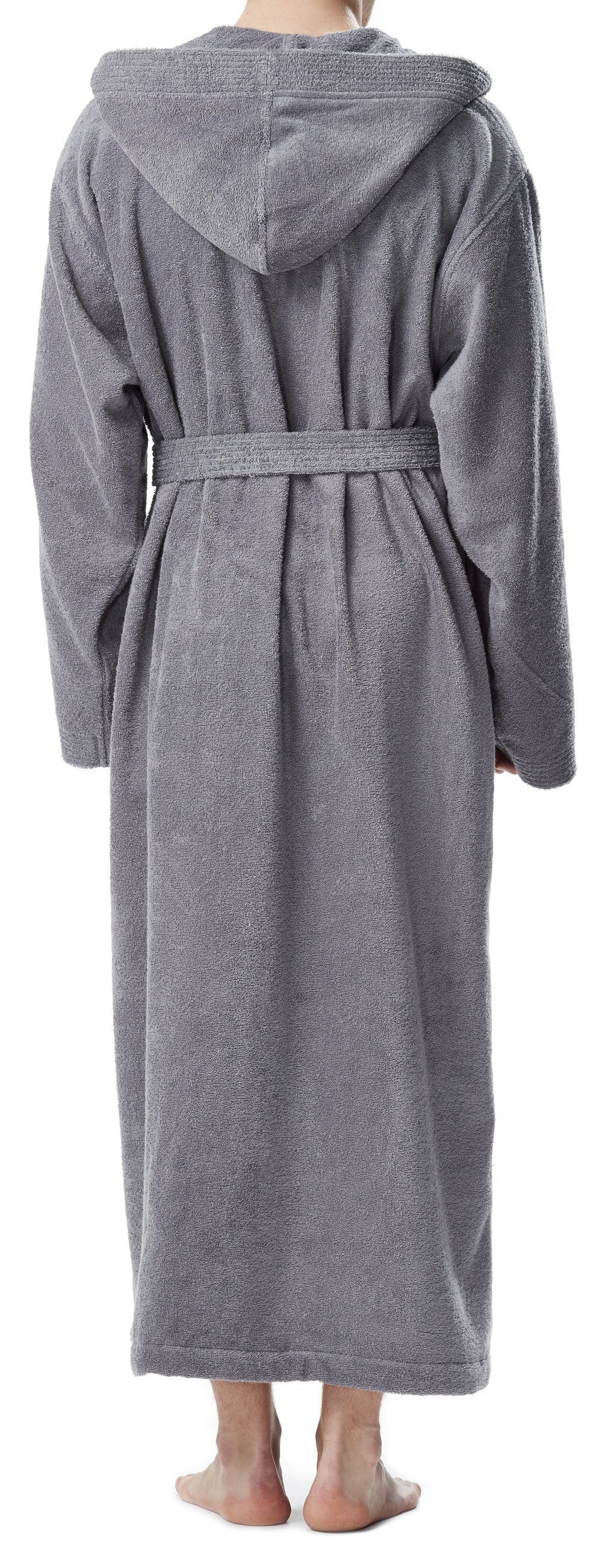 Arus Herrenbademantel mit Kapuze, 100% Baumwolle, extra lang, für Spa & Zuh günstig online kaufen