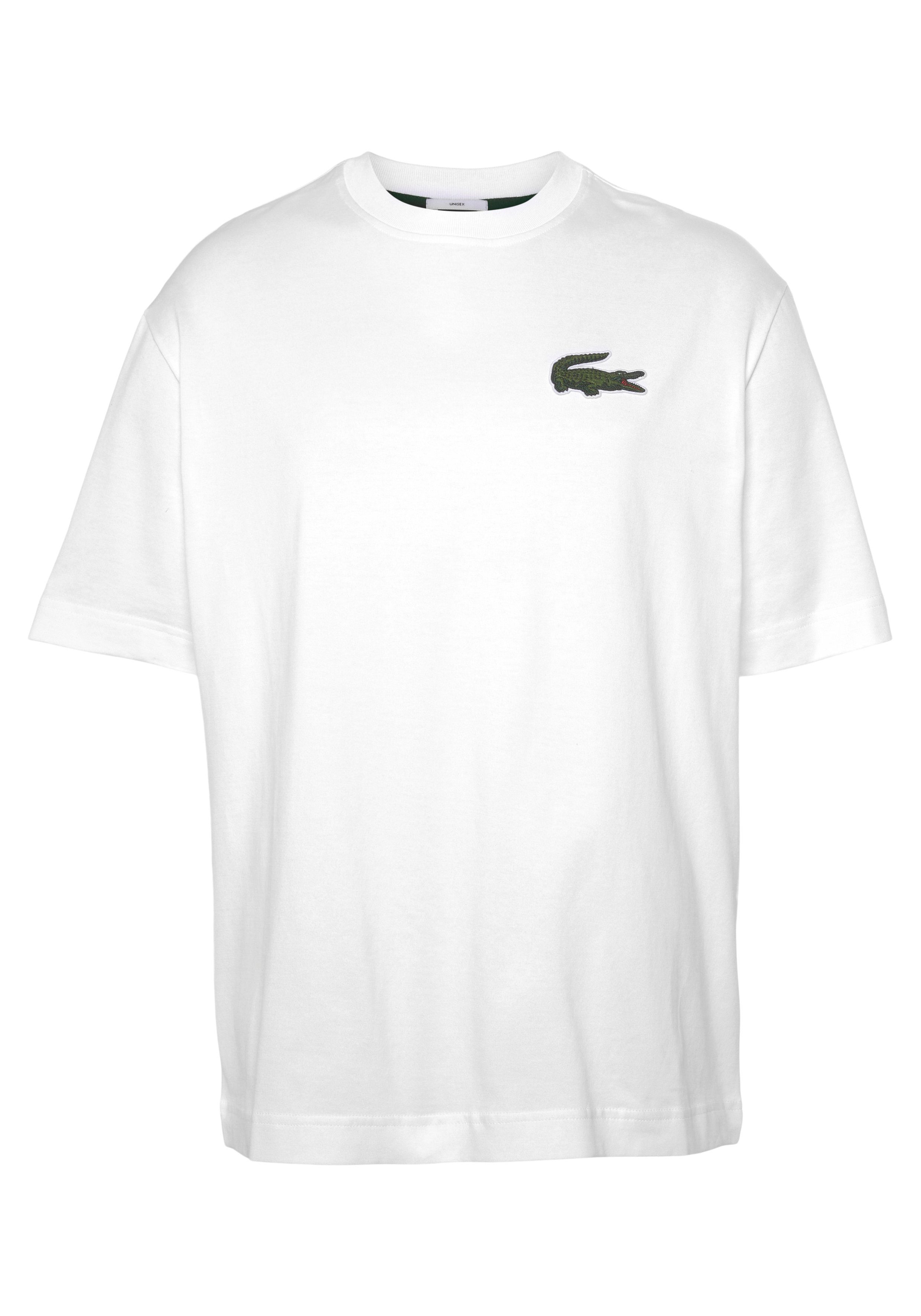Rundhalsausschnitt Lacoste white T-Shirt mit