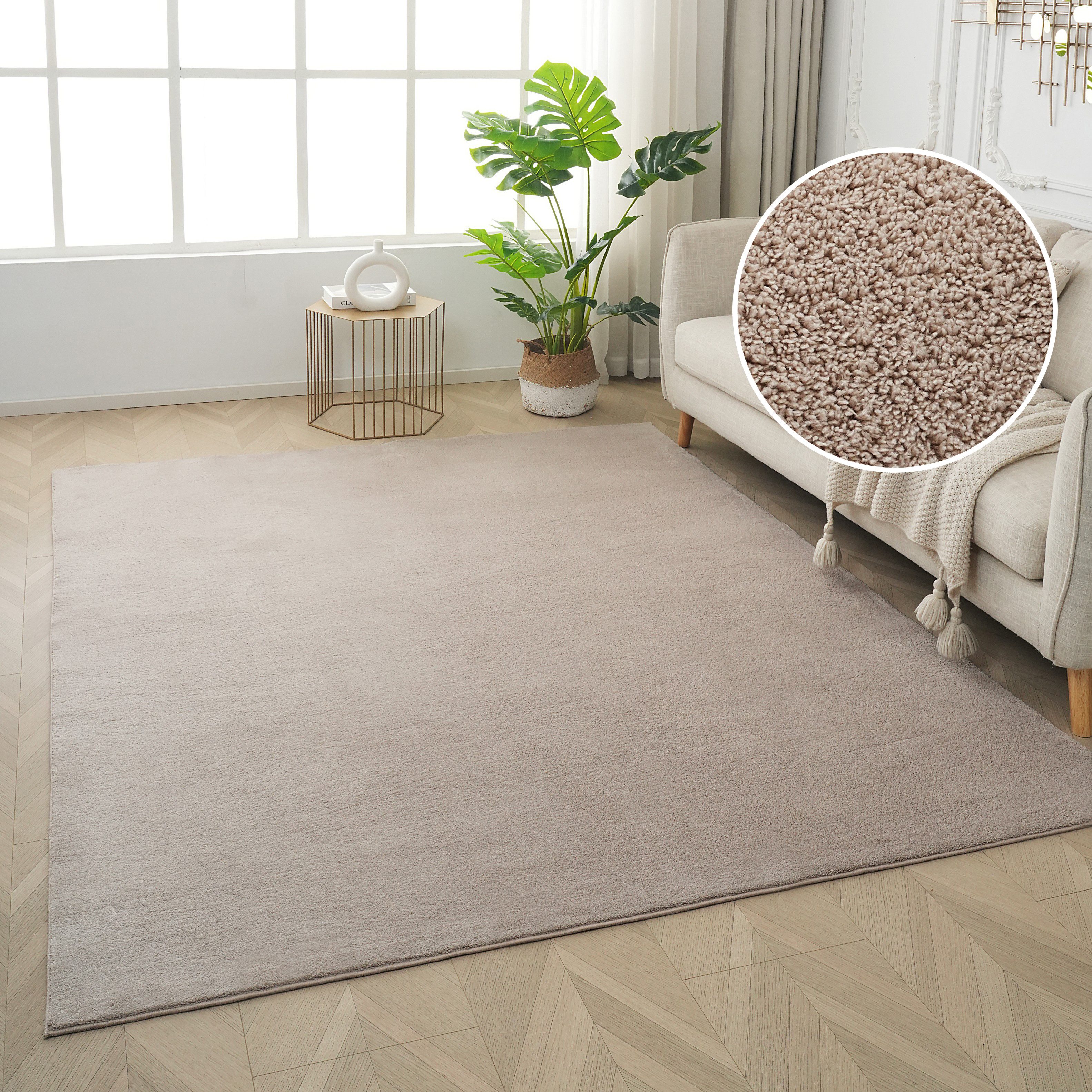 Teppich Cali light, weich, modern, waschbar
