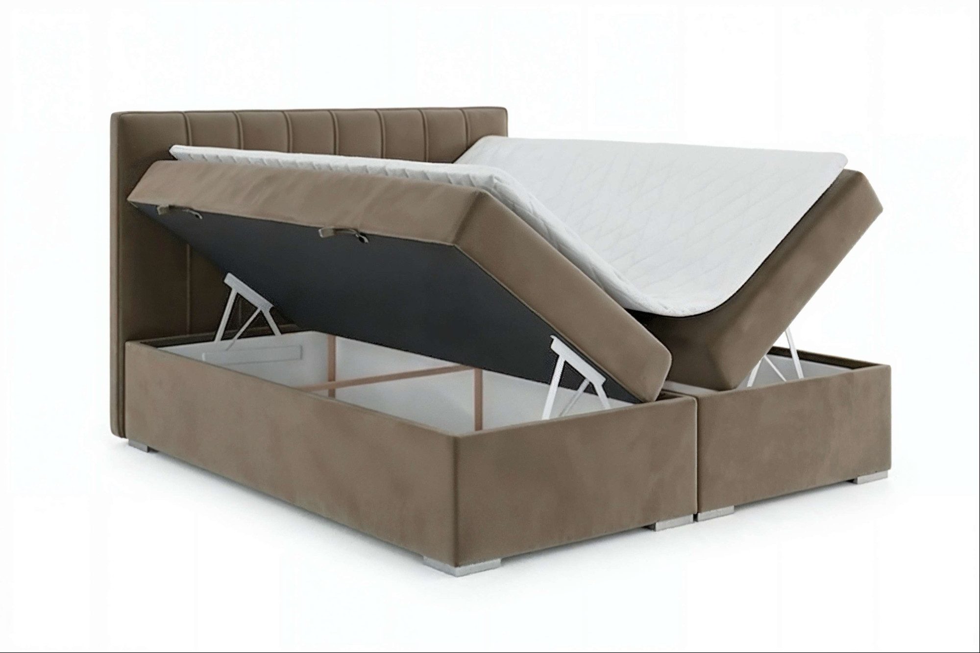 Home affaire Boxbett GALLIPOL mit Bettkästen, Matratze und Topper, Breite 140/160/180/200cm (Doppelbet mit Kopfteil), Stauraumbett mit Bonnell- oder Taschenfede – Bild 5 von 5