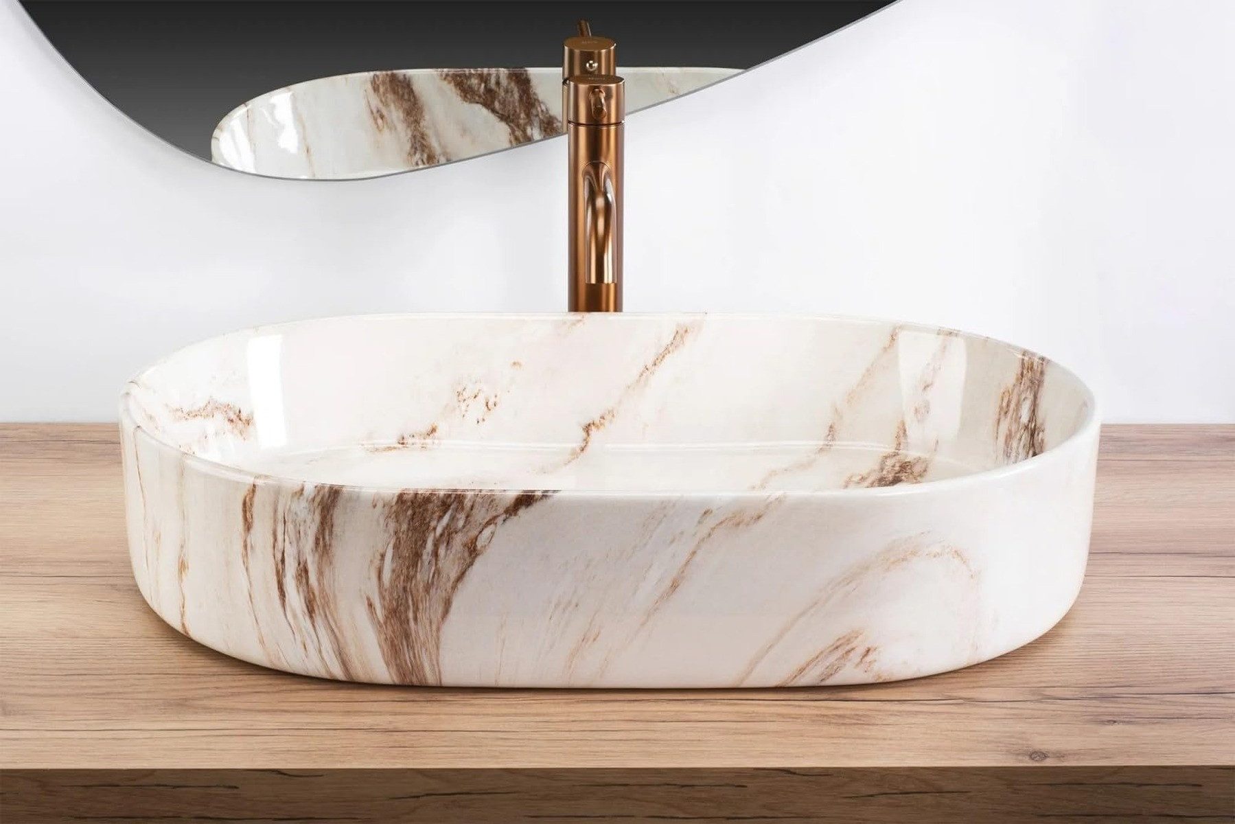 GTM Design Aufsatzwaschbecken Glanz Modern Waschbecken günstig online kaufen