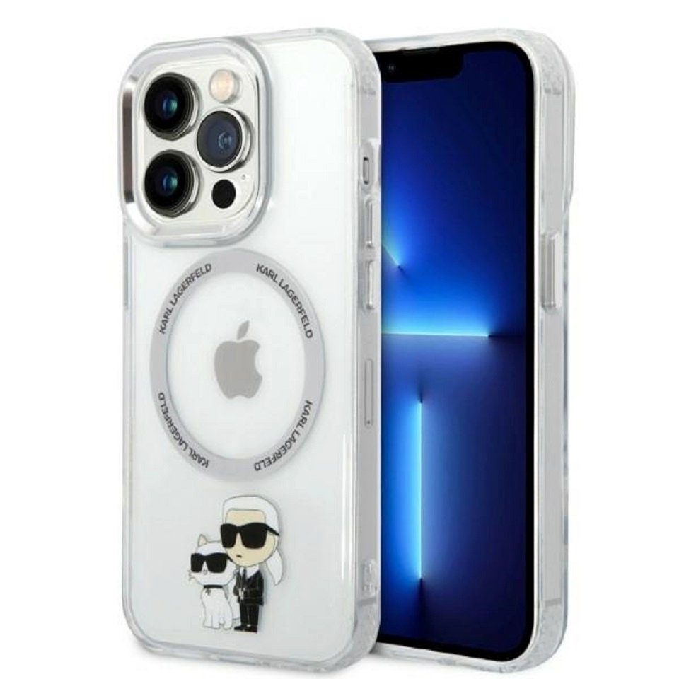 KARL LAGERFELD Handyhülle Case iPhone 14 Pro MagSafe Katze Choupette 6,1 Zoll, Kantenschutz