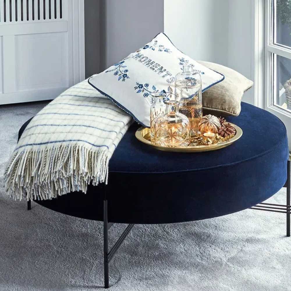 Wohndecke Greengate Decke LYLA Weiß Karo Muster Wolle 180x130, Greengate