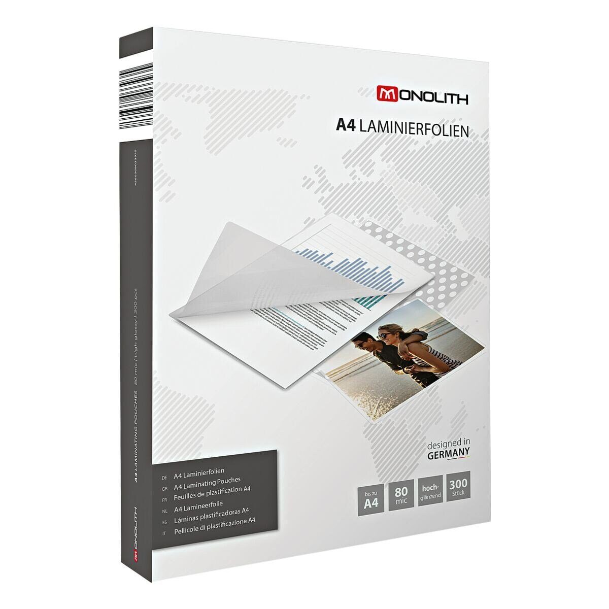 MONOLITH Laminierfolie 81M0480007, A4 80 mic glänzend