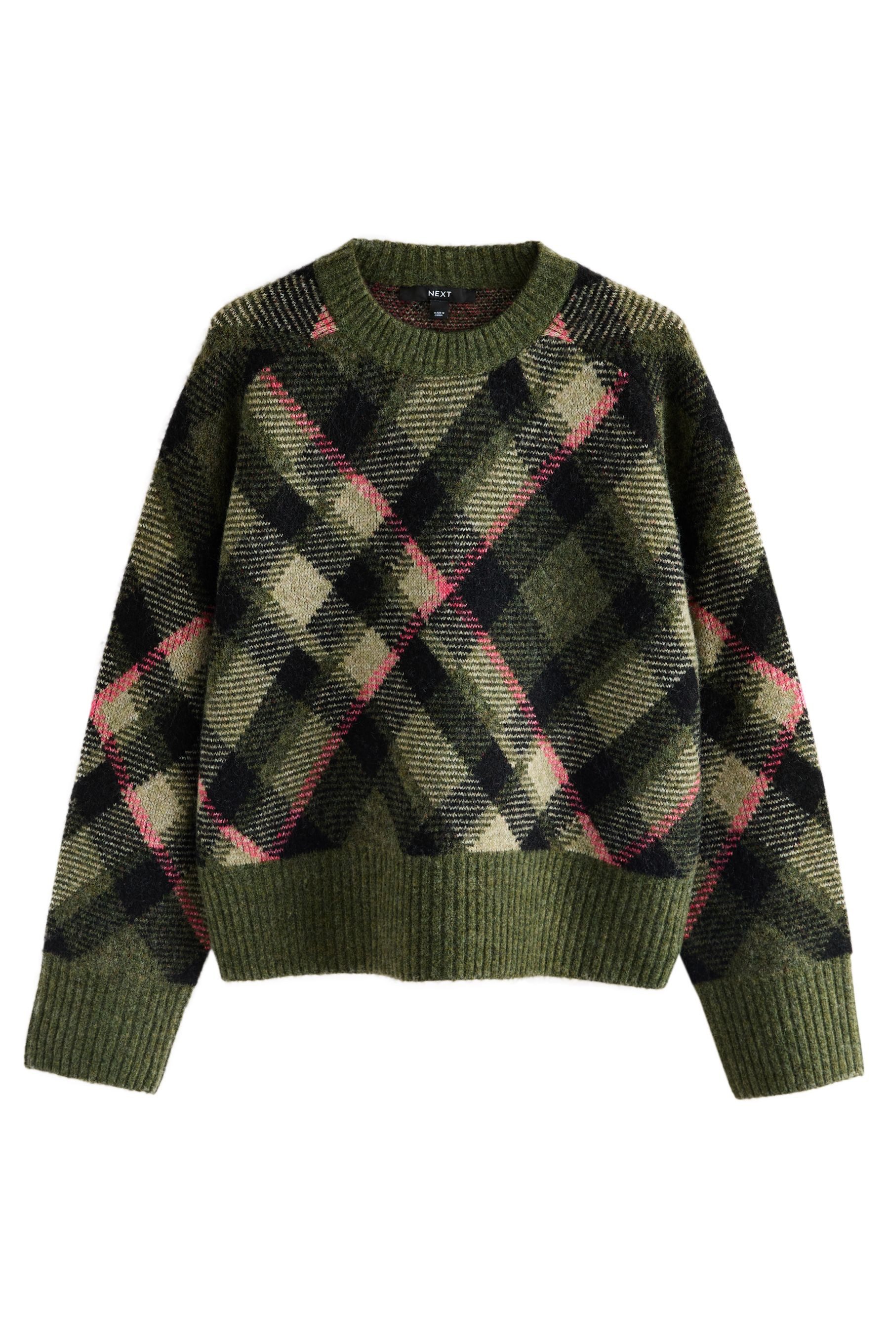 Next Rundhalspullover Gemusterter Strickpullover mit Rundhalsausschnitt (1- günstig online kaufen