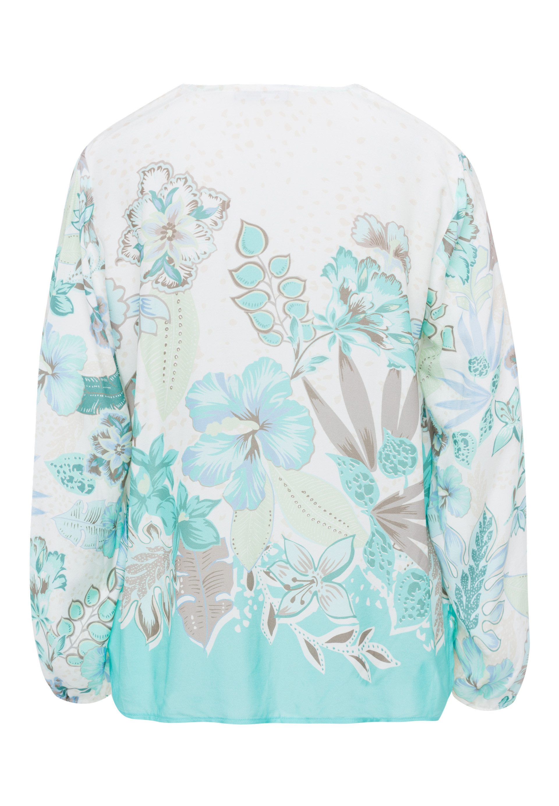 FRANK WALDER Klassische Bluse mit sommerlichen Panneauxprint