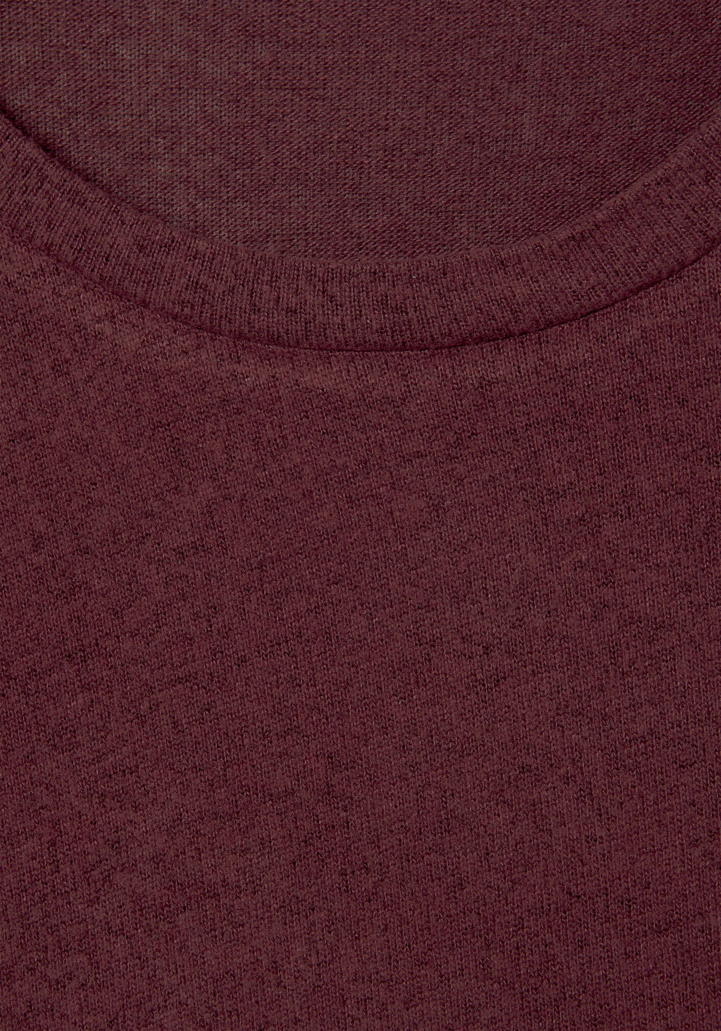Langarmshirt flauschiger aus LASCANA Ware (1-tlg) burgunderrot