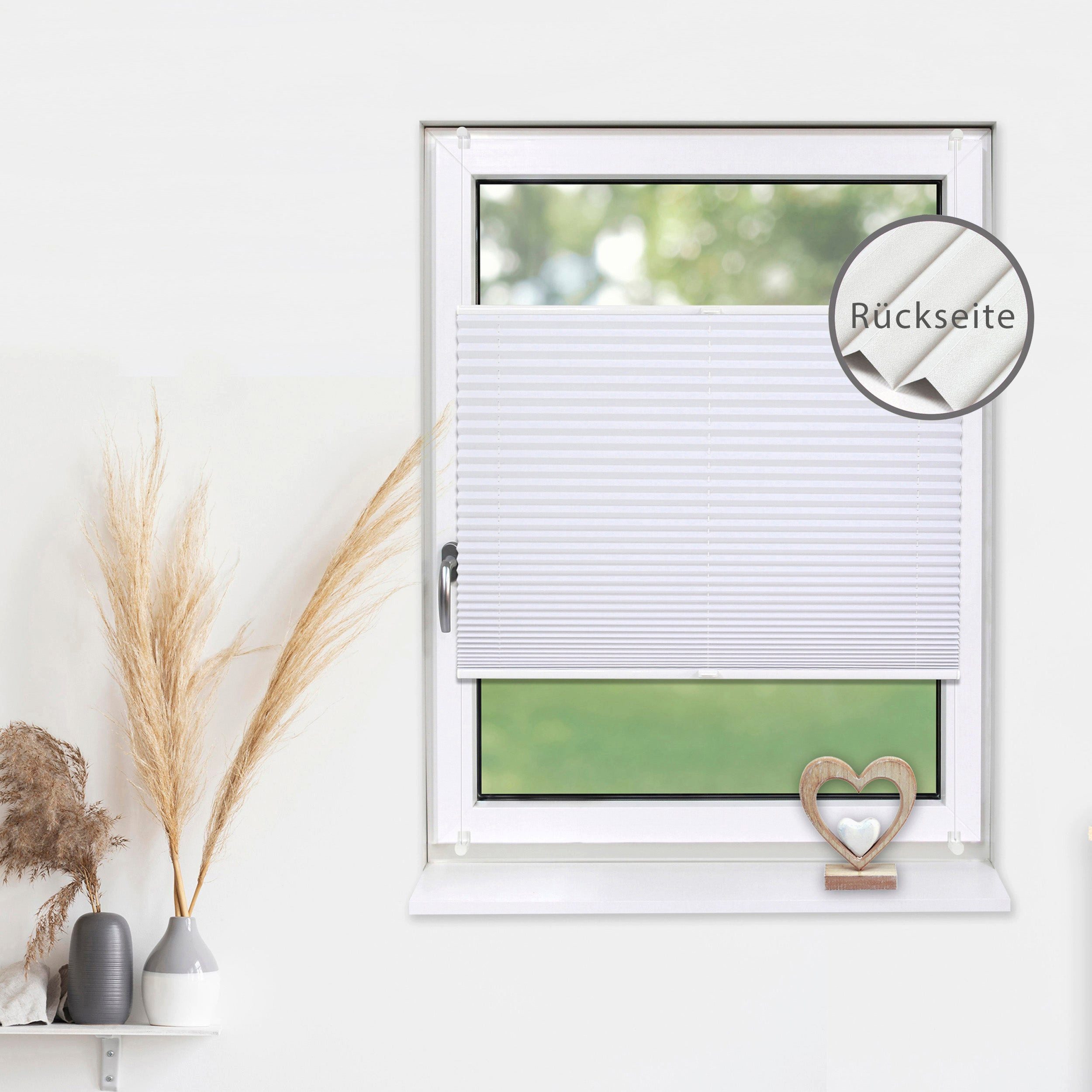 Deco-Raum Plissee Thermo Basic, abdunkelnd, Klemmträger, auf dem Fenster-/Türrahmen, Klemmfix, einfache Montage, in verschiedenen Farben und Größen ohne Bohren