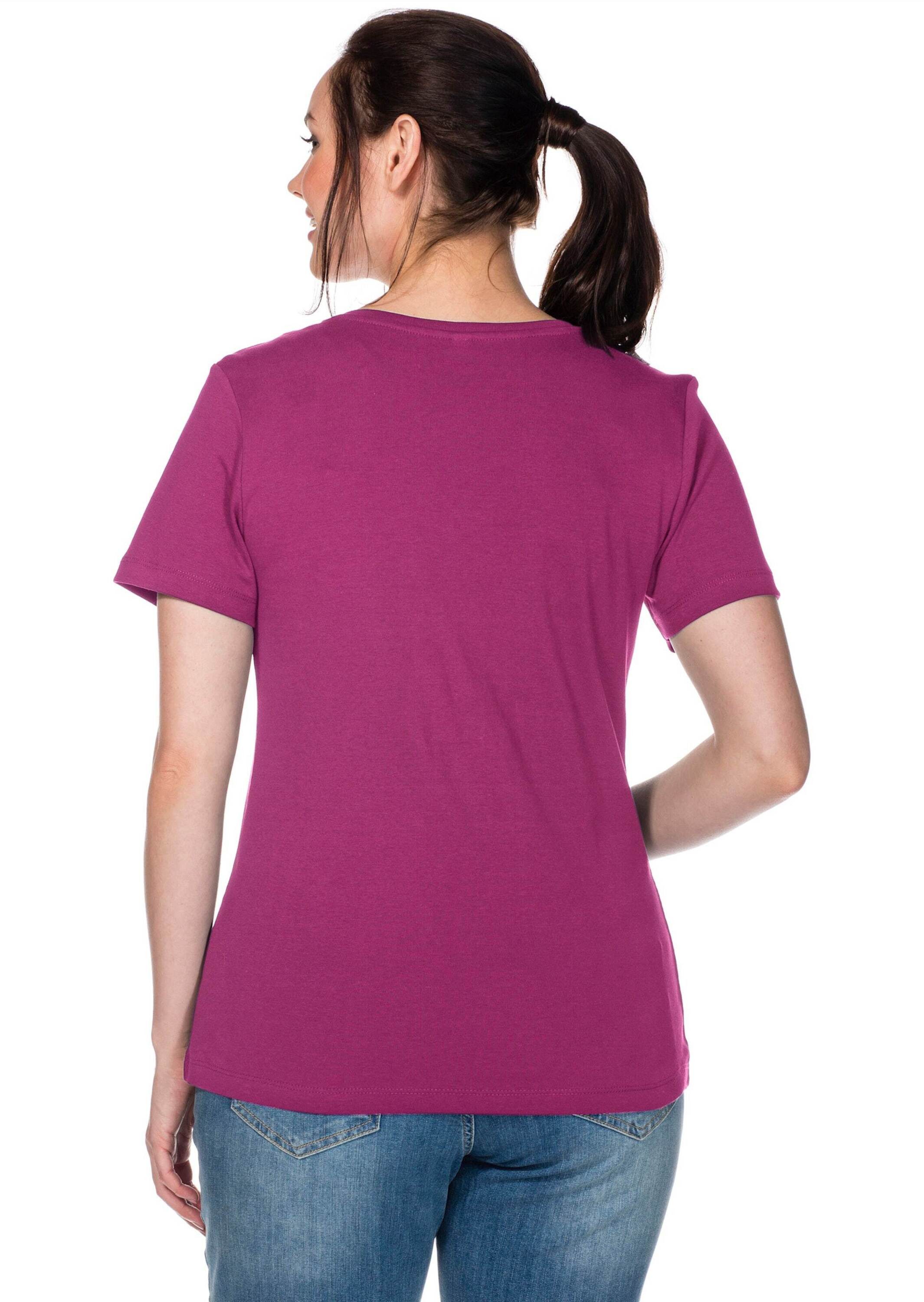 Sheego T-Shirt T-Shirt Kurzarm aus fein gerippter Qualität