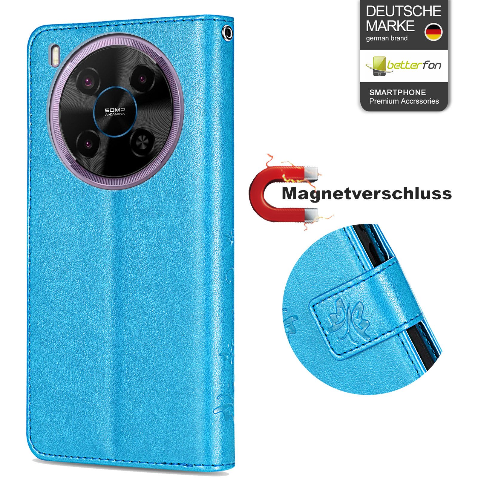 betterfon Handyhülle Handytasche für ZTE Blade V70 Max Klapphülle mit Kartenfächern, Bookstyle-Hülle mit Magnetverschluss, Smartstand & Kunstleder