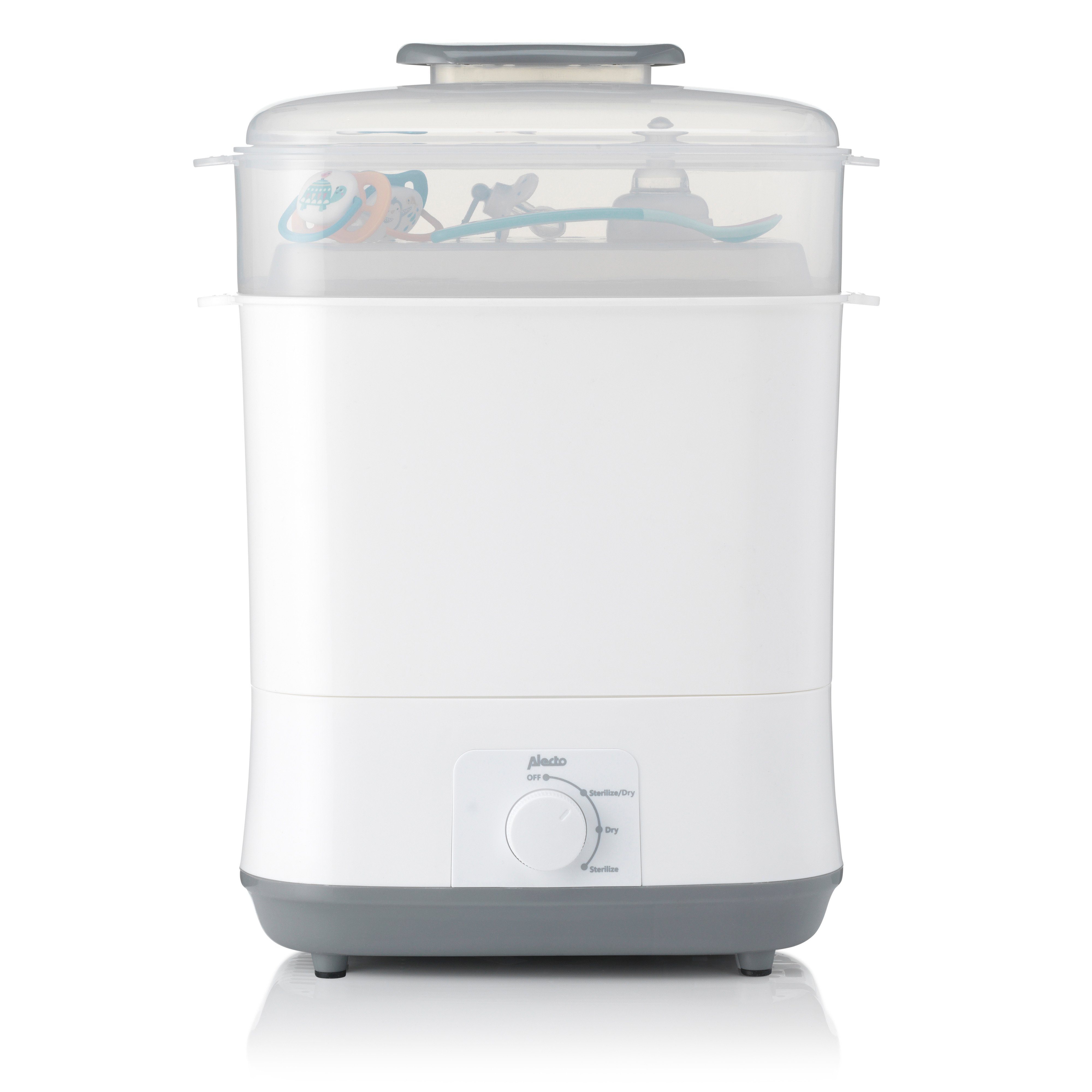 Alecto Dampfsterilisator BF55, 1-tlg., 99,9% 3-in-1 Sterilisation in 12 Min für bis zu 11 Flaschen aufeinmal