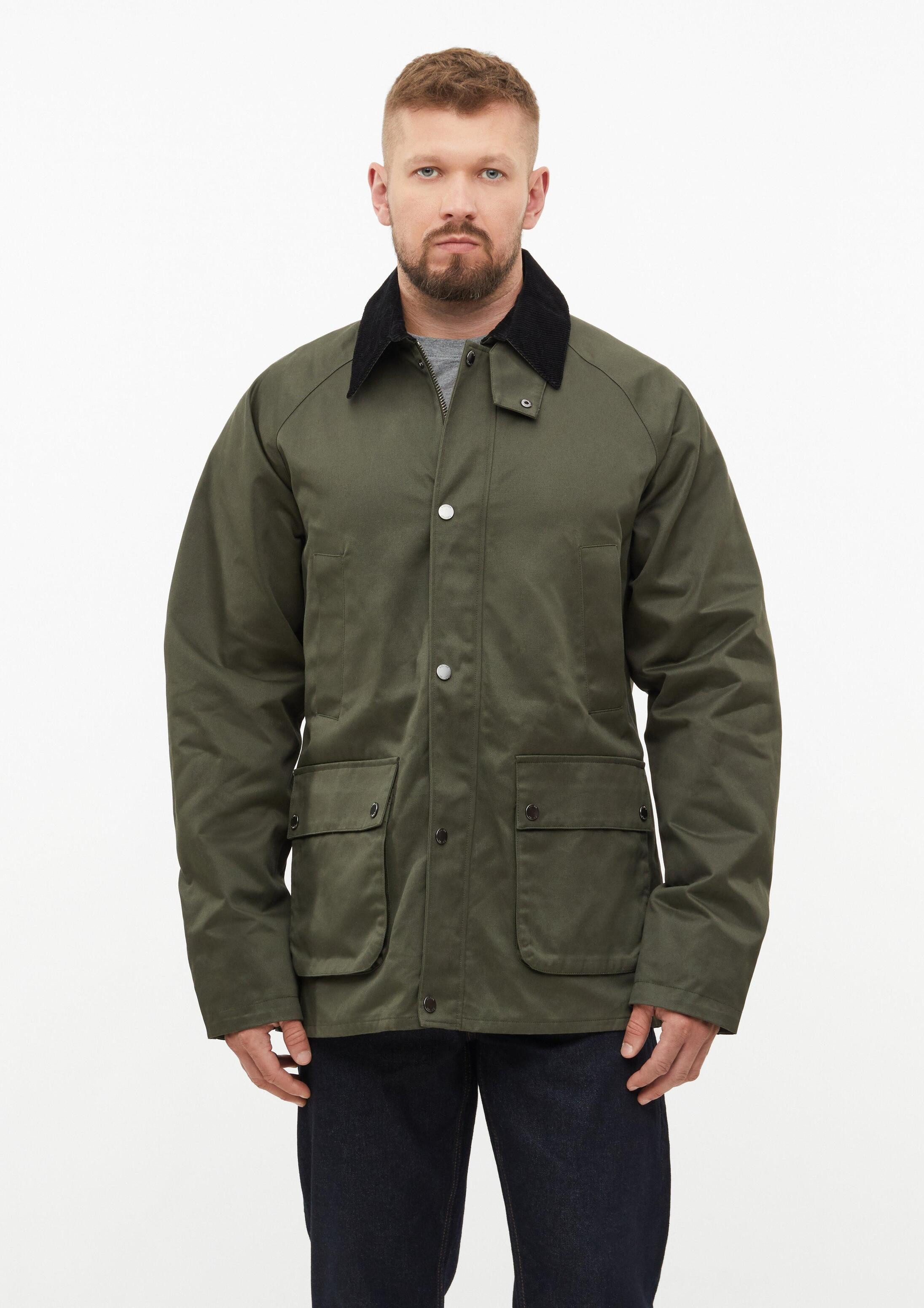 s.Oliver Funktionsjacke Outdoor-Jacke Gewachste Baumwoll-Jacke mit Cord-Kragen