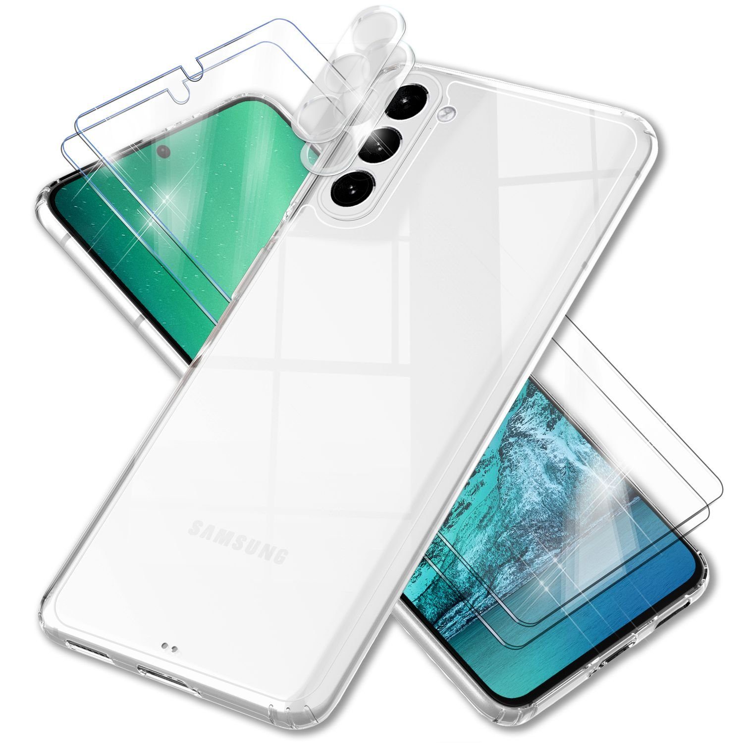 Nalia Smartphone-Hülle Samsung Galaxy S23 Plus, Klare Harte Hülle / 2x Display- & Kameraschutz / Anti-Gelb / Kratzfest