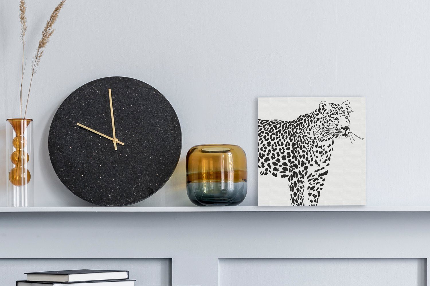 Leinwand Bilder Eine OneMillionCanvasses® Schlafzimmer Wohnzimmer (1 Illustration St), Leinwandbild Leoparden, eines für