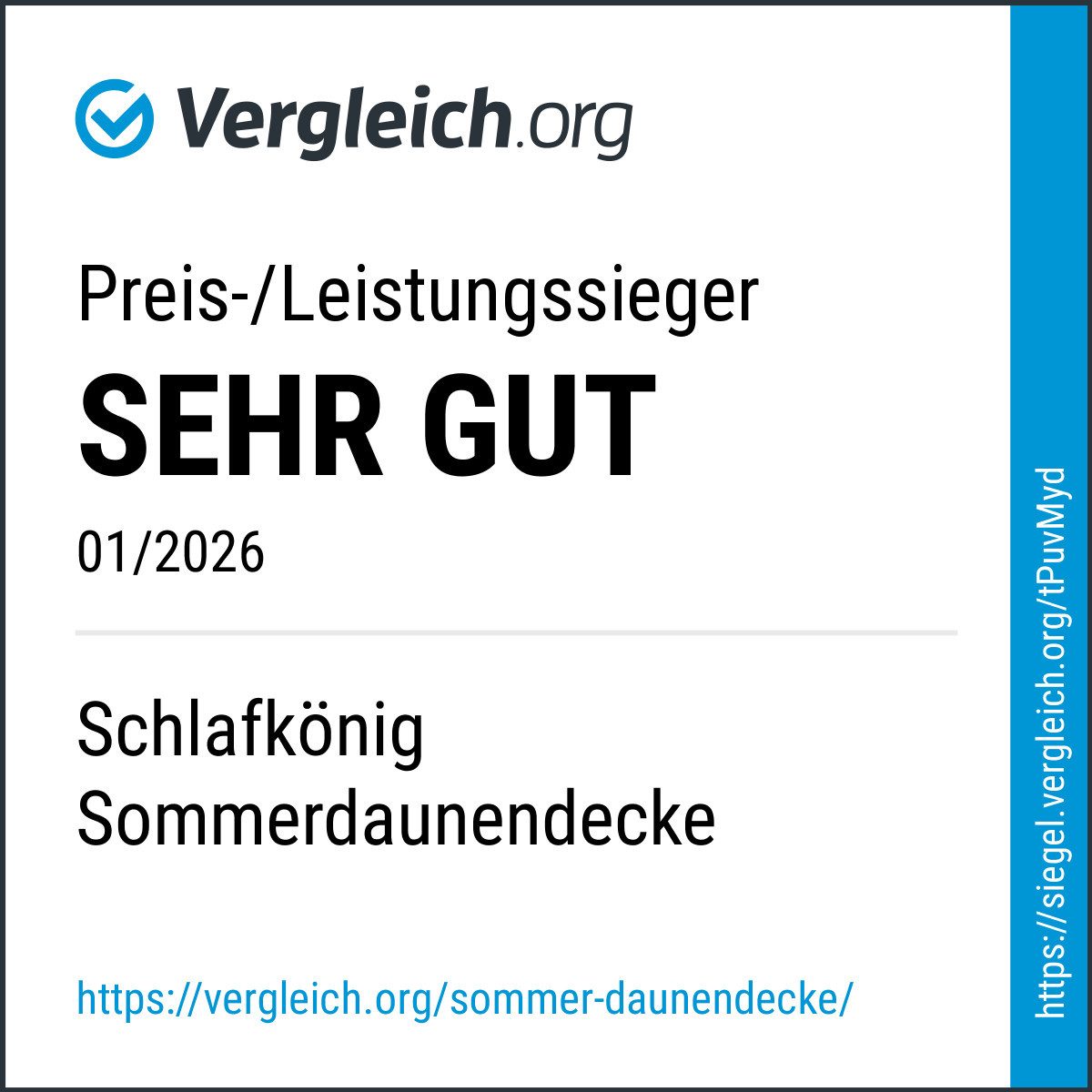 SCHLAFKÖNIG Sommerbettdecke Sommer Daunendecke, Füllung: 100% Daunen Klasse 1, für Allergiker geeignet