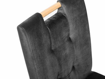 Moebel-Eins Polsterstuhl, ABANO Polsterstuhl mit Griff, Material Massivholz/Bezug Samt