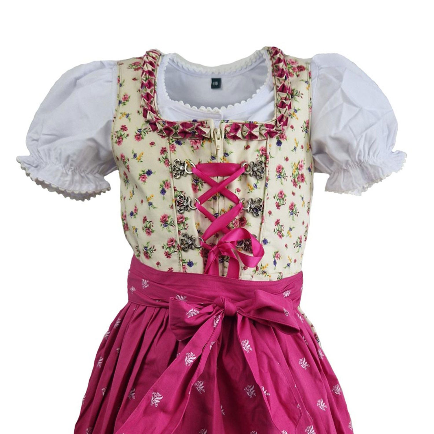 Maddox Dirndl 'Hellen' Blümchenmuster 3-tlg. mit Bluse, Creme P