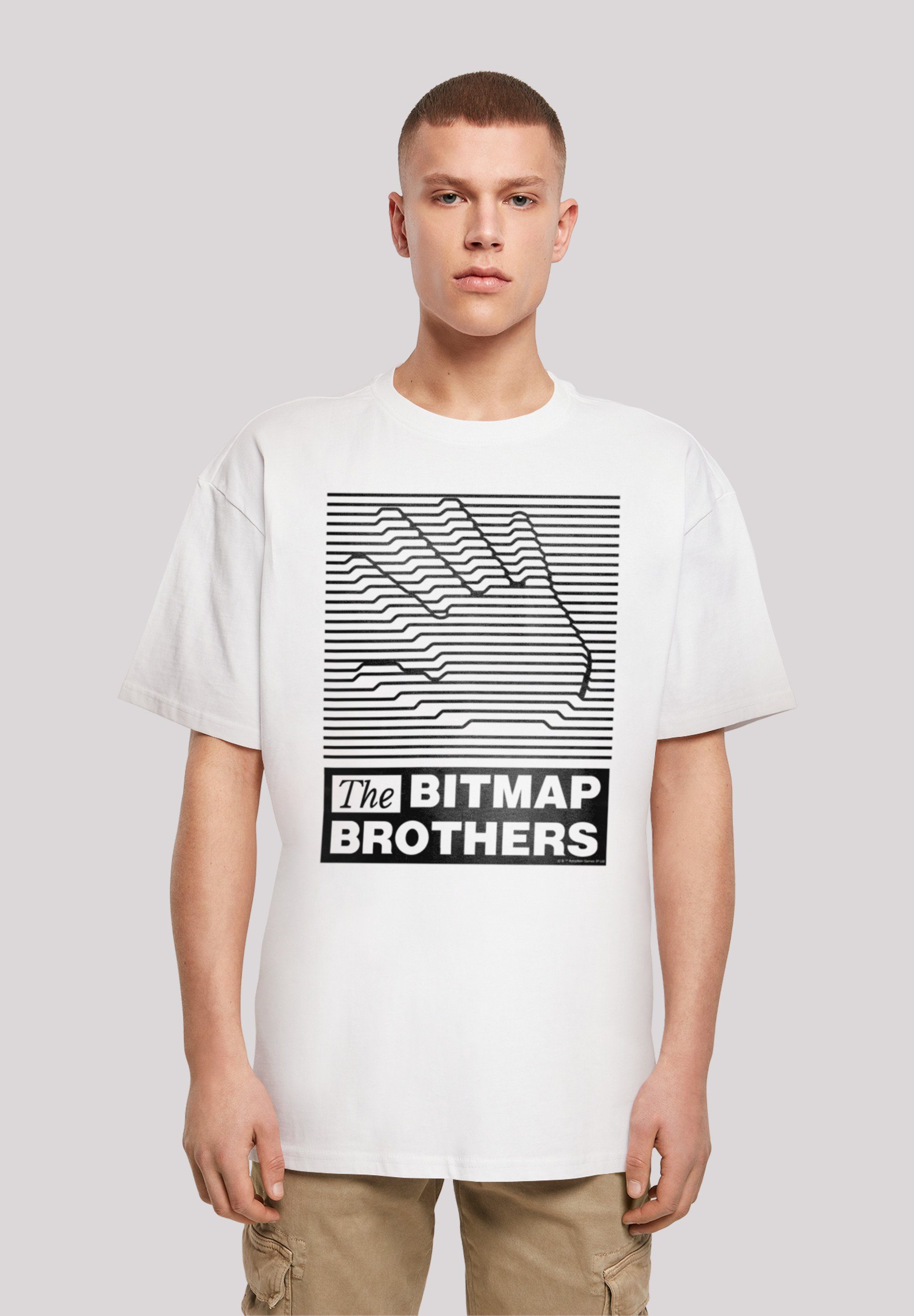 Bitmap Print SEVENSQUARED Bros F4NT4STIC weiß T-Shirt Gaming Retro