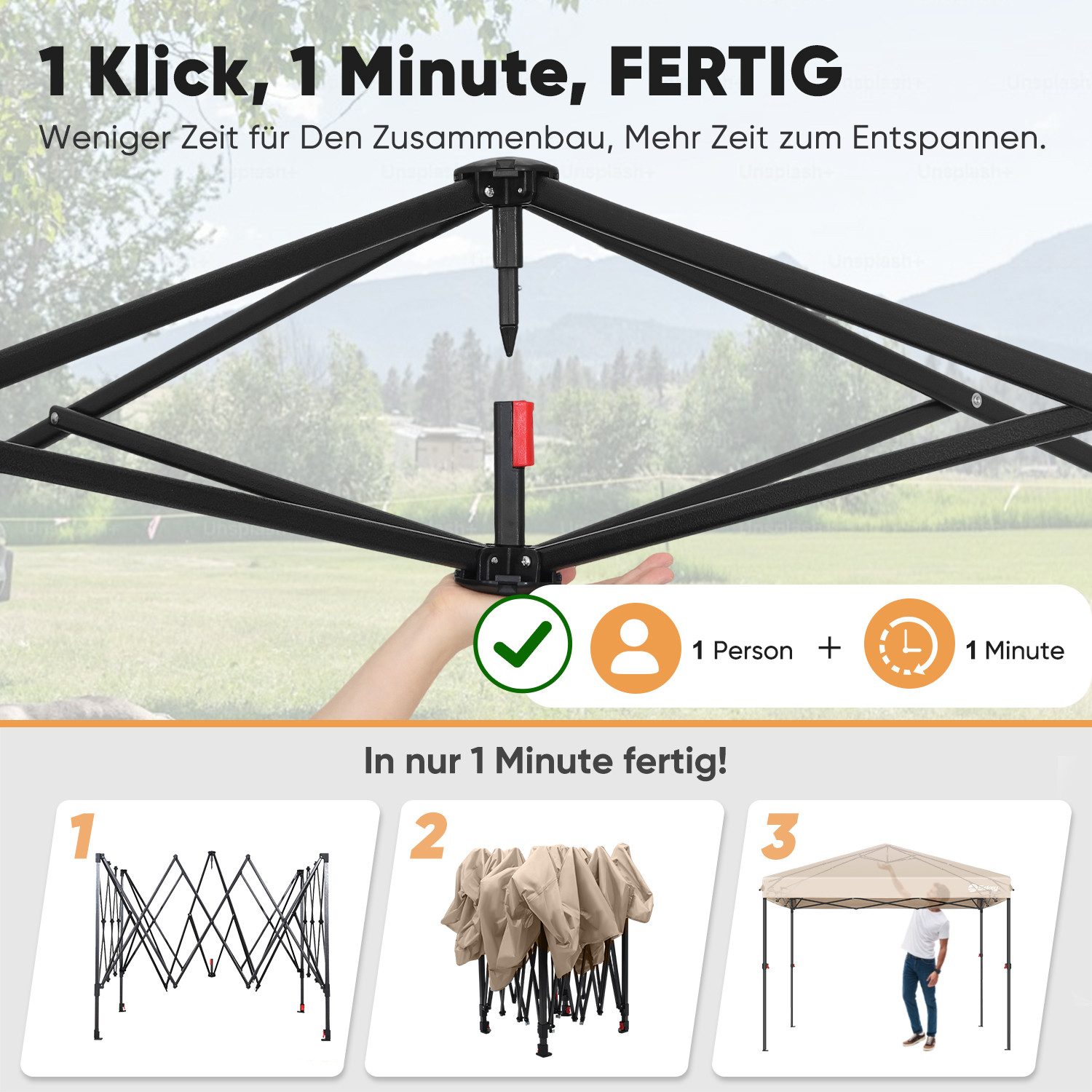 Sekey Faltpavillon 300x300 cm Pop-Up Pavillon, günstig online kaufen
