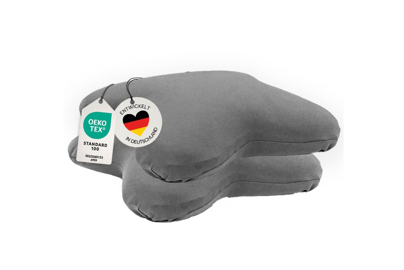 casimum Kissenbezug Schonbezüge für Schmetterlingskissen BUTTERFLY - GRAU, (2 Stück), passend für Seitenschläferkissen 56x48 cm, Doppelpack (2 Stk)