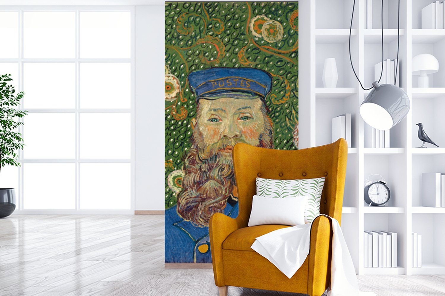 des Gogh, Schlafzimmer Vincent MuchoWow Postboten Joseph Matt, St), für bedruckt, Vliestapete (2 van Fototapete - Porträt Fototapete Küche, Wohnzimmer Roulin
