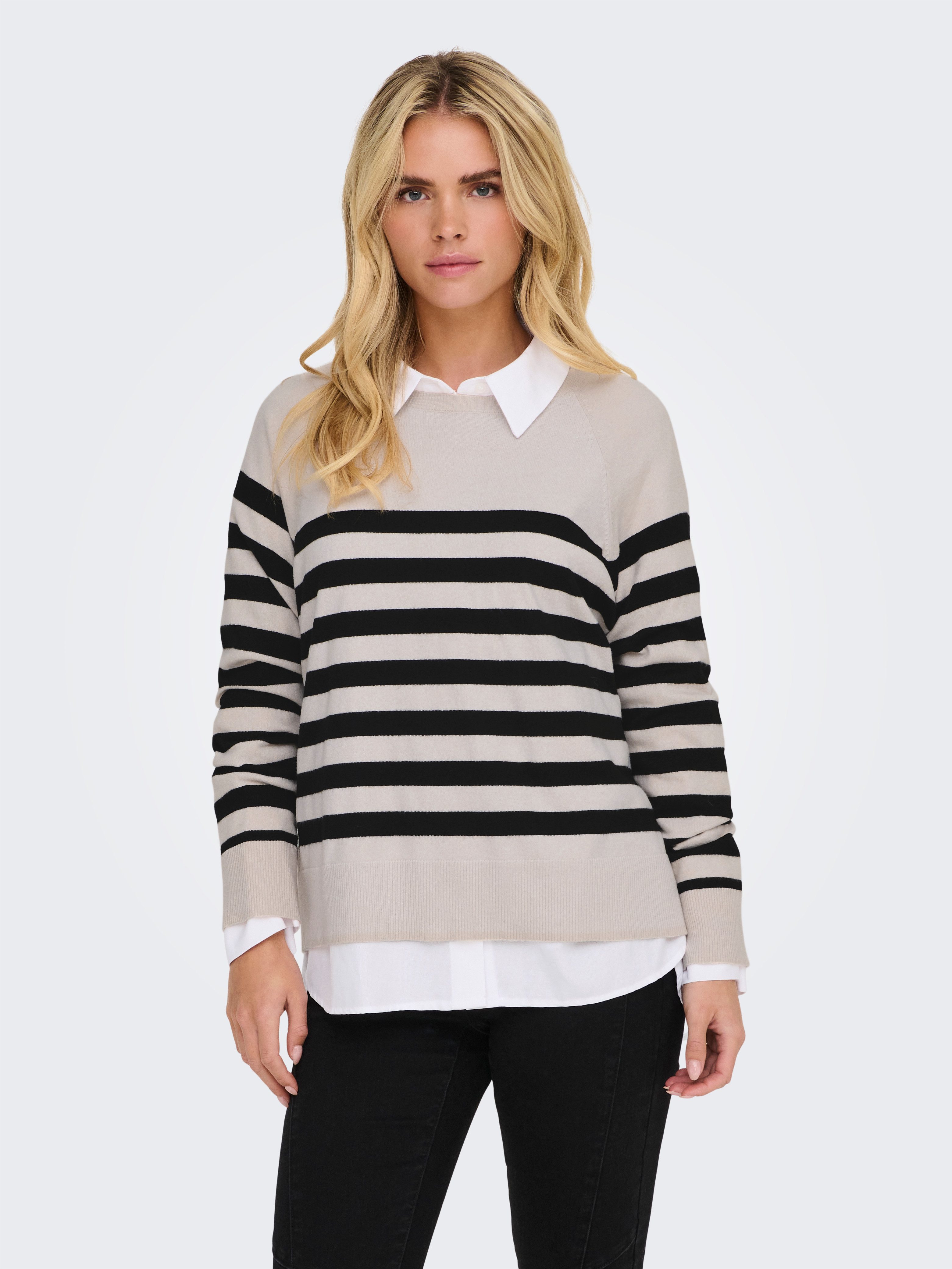 ONLY Rundhalspullover ONLAMA LIFE LS RAGLAN günstig online kaufen