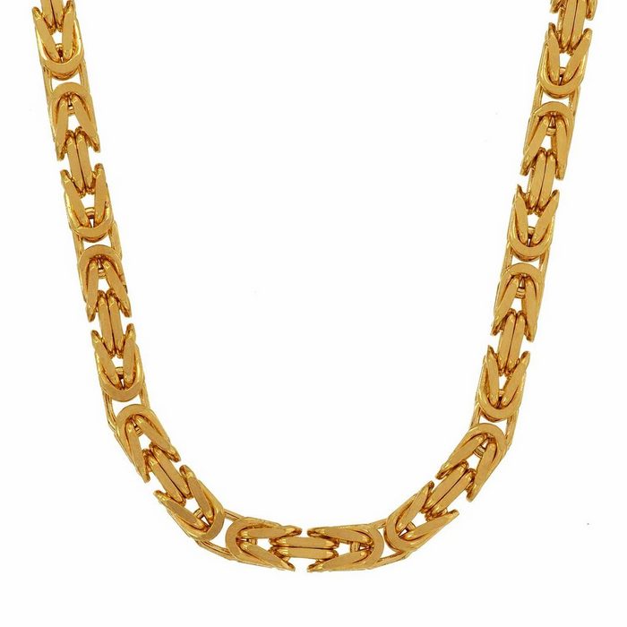 HOPLO Königskette Königskette Halskette - Legierung 585 - 14 Karat Gold - Kettenbreite 3 2 mm - Kettenlänge 50 cm Made in Germany