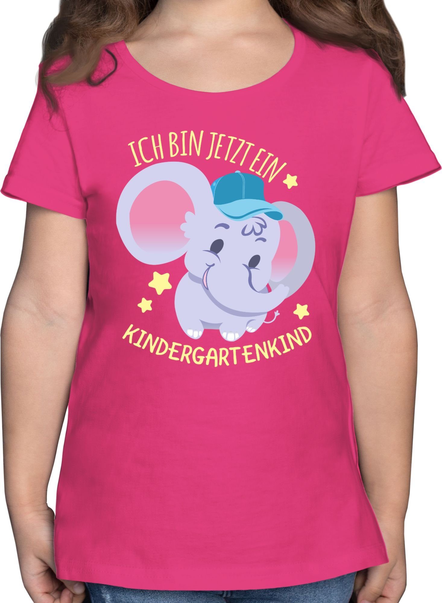Shirtracer T-Shirt ich bin jetzt ein Kindergartenkind - Süßer Elefant Hallo Kindergarten