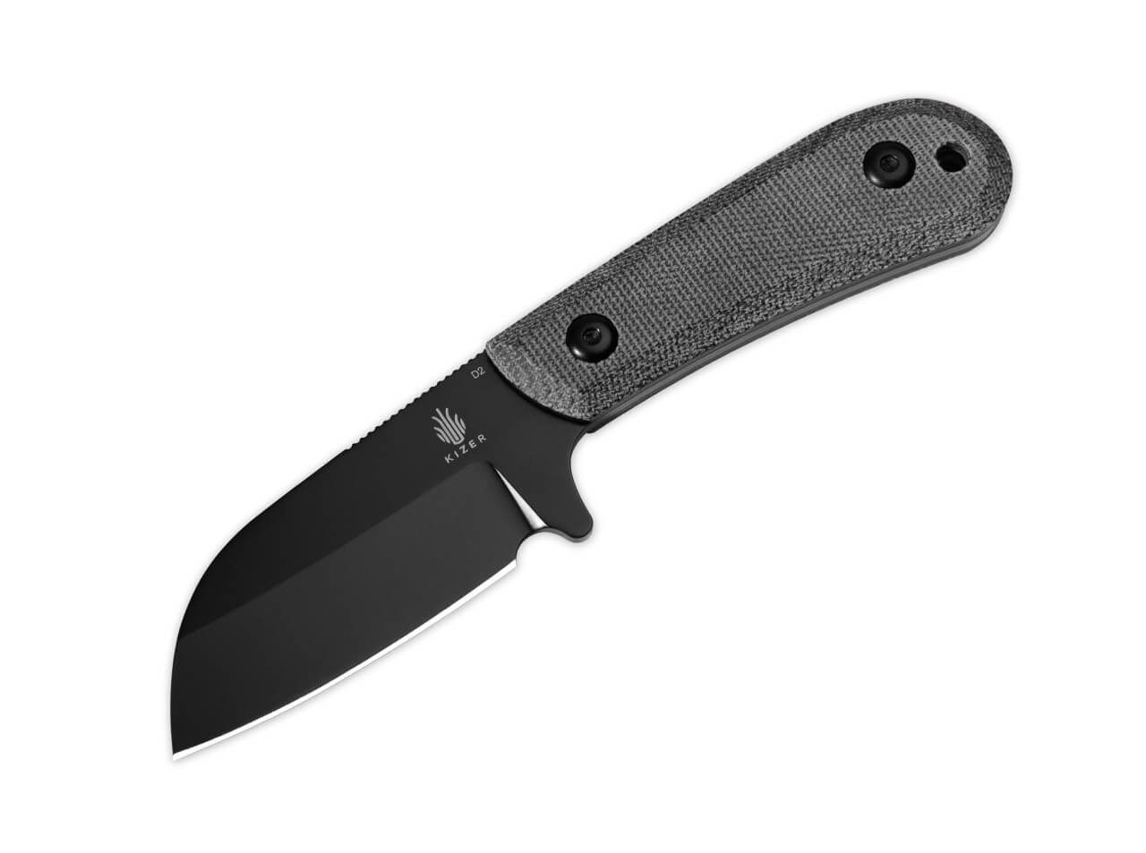 Kizer Universalmesser Deckhand Micarta G10 All Black feststehendes Messer mit Kydexscheide, (1 St), Scheide inklusive