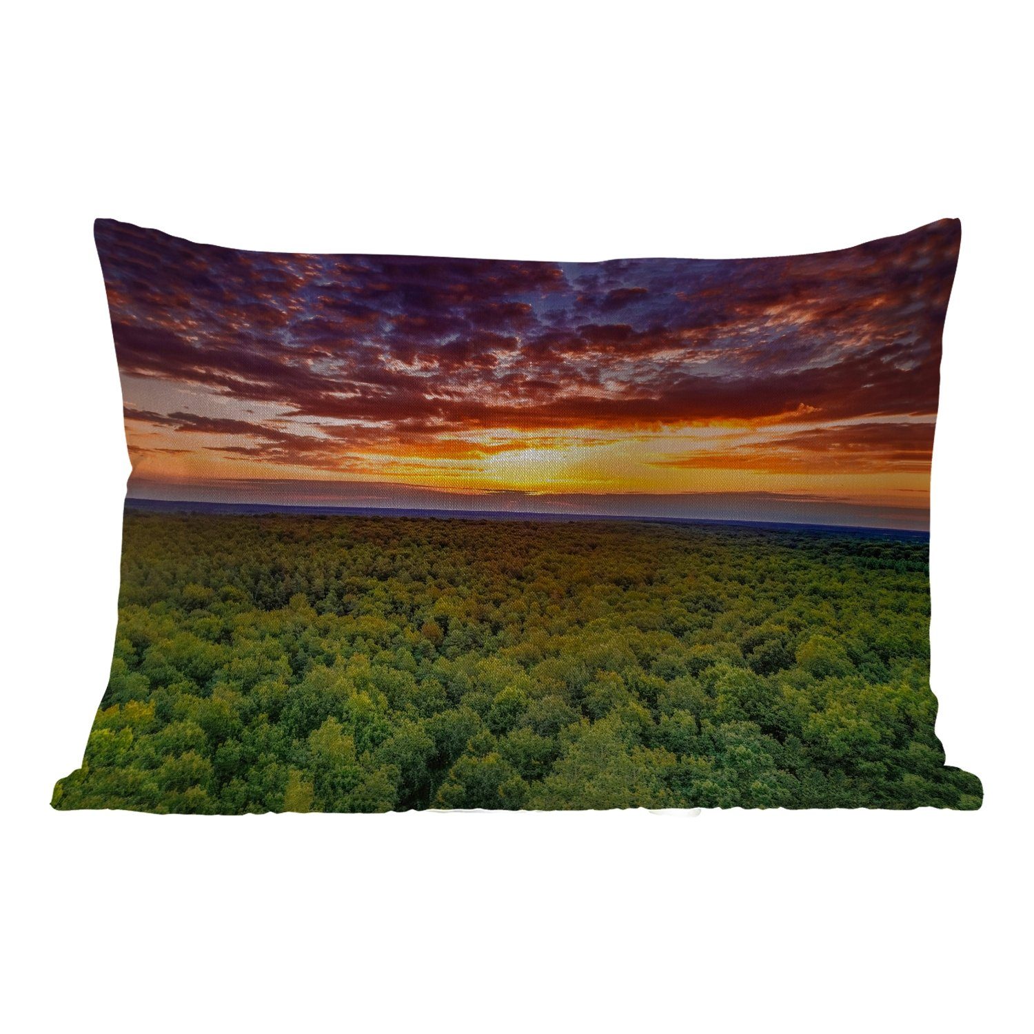 MuchoWow Dekokissen Wald - Nacht - Himmel - Horizont - Bäume, Outdoor-Dekorationskissen, Polyester, Dekokissenbezug, Kissenhülle