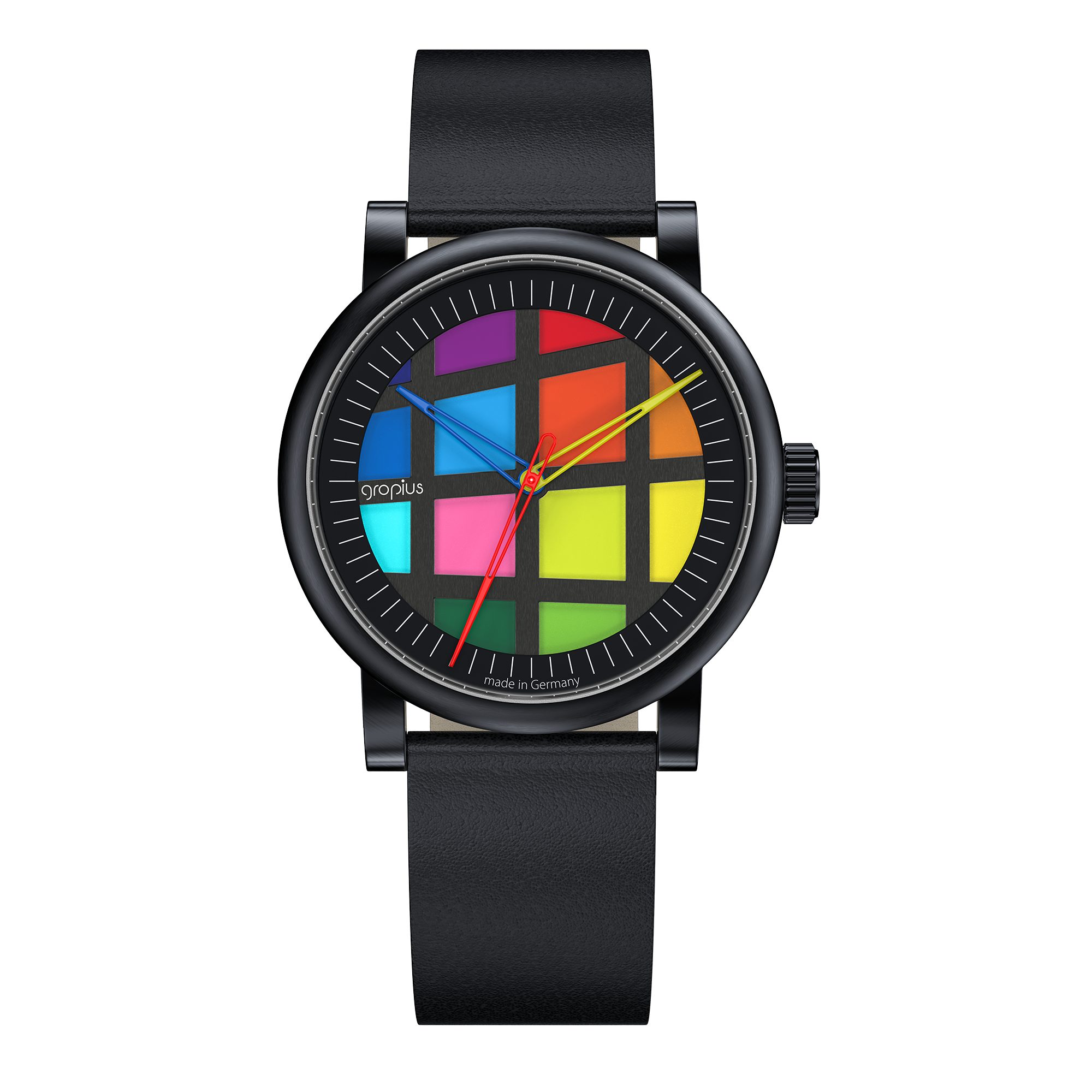 Walter Gropius Automatikuhr Made in Germany, Saphirglas, Atrium Automatik - WGA 801-01, Designeruhr, Lederarmband mit Easy-Release System, Edelstahlgehäuse