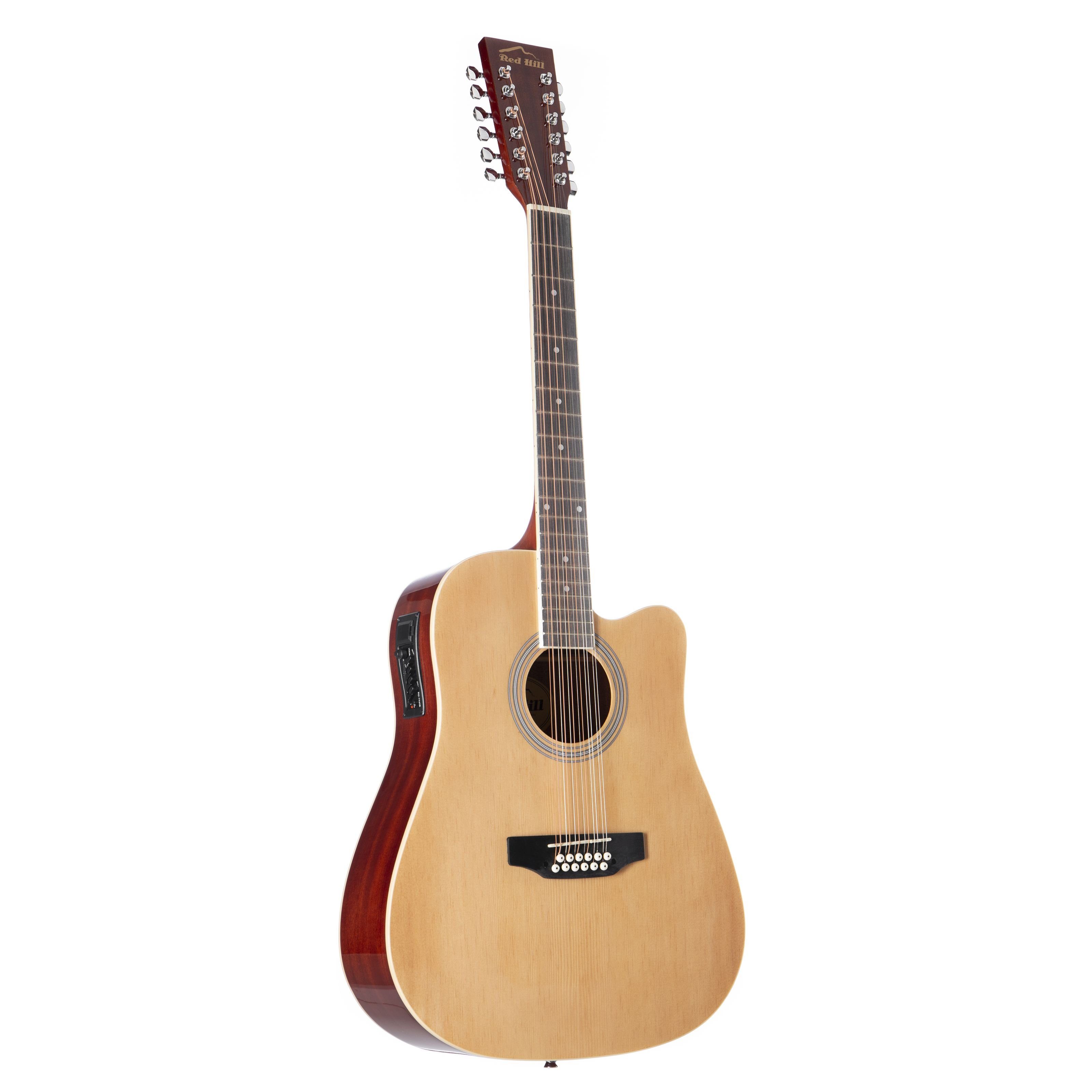Red Hill Westerngitarre, AF-8 12-String Elektroakustische Westerngitarre mit Cutaway und Tonabnehmersystem Dreadnought-Bauform, Westerngitarren, 12-Saiter Gitarren, AF-8, 12-String Elektroakustische Westerngitarre, Tonabnehmersystem